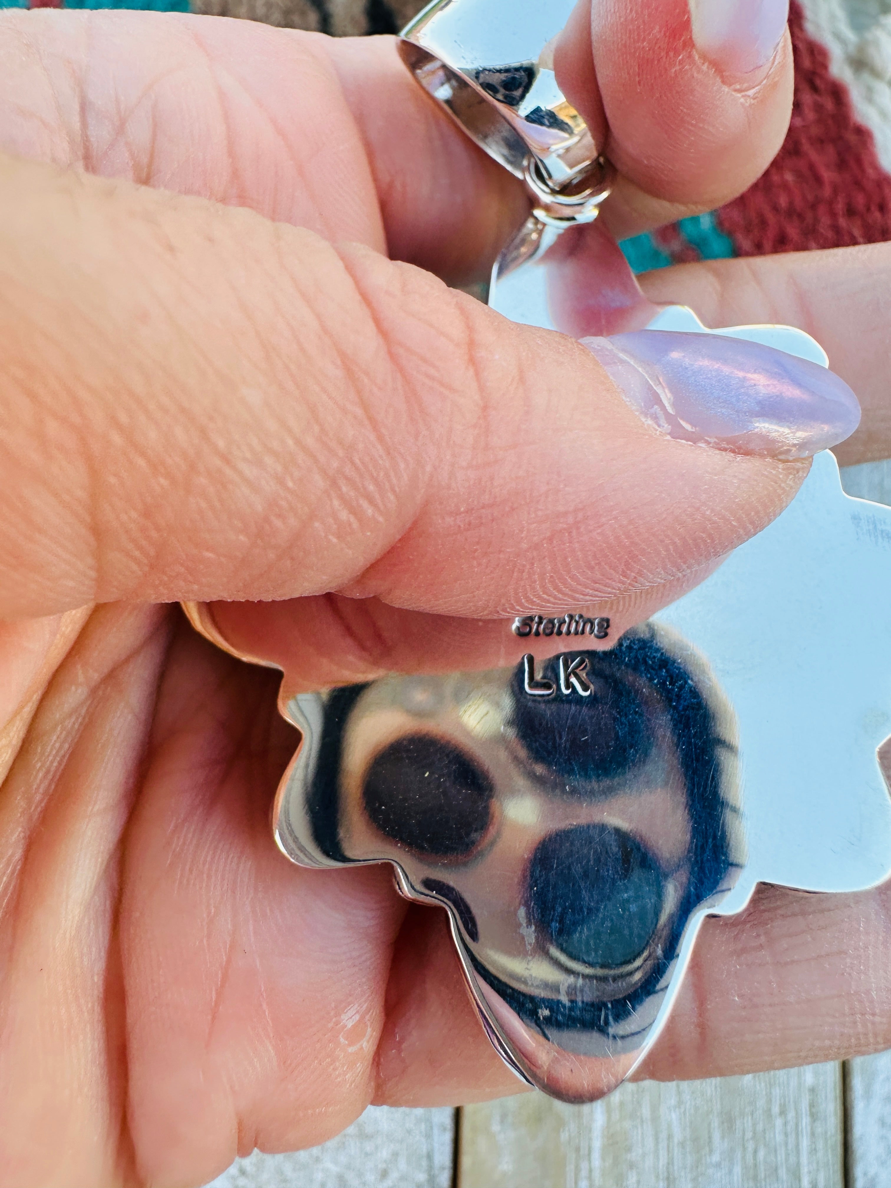 Handcrafted Sterling Silver, Turquoise & Queen Pink Conch Pendant