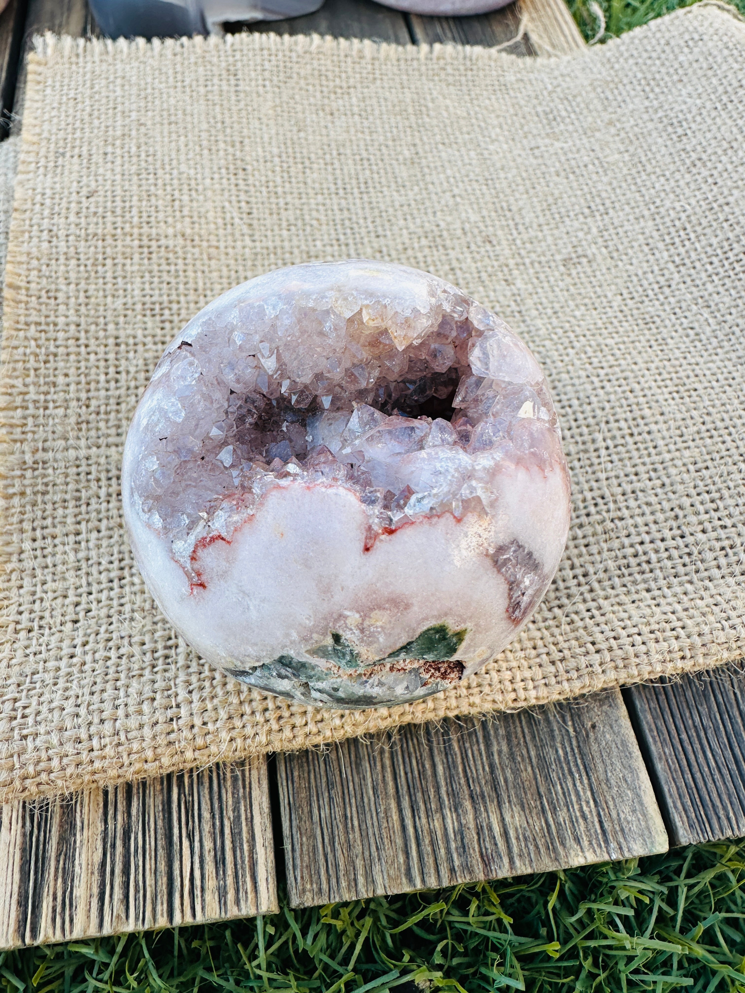 ✨ Nizhoni Crystals ✨  Pink Amethyst Geode Sphere