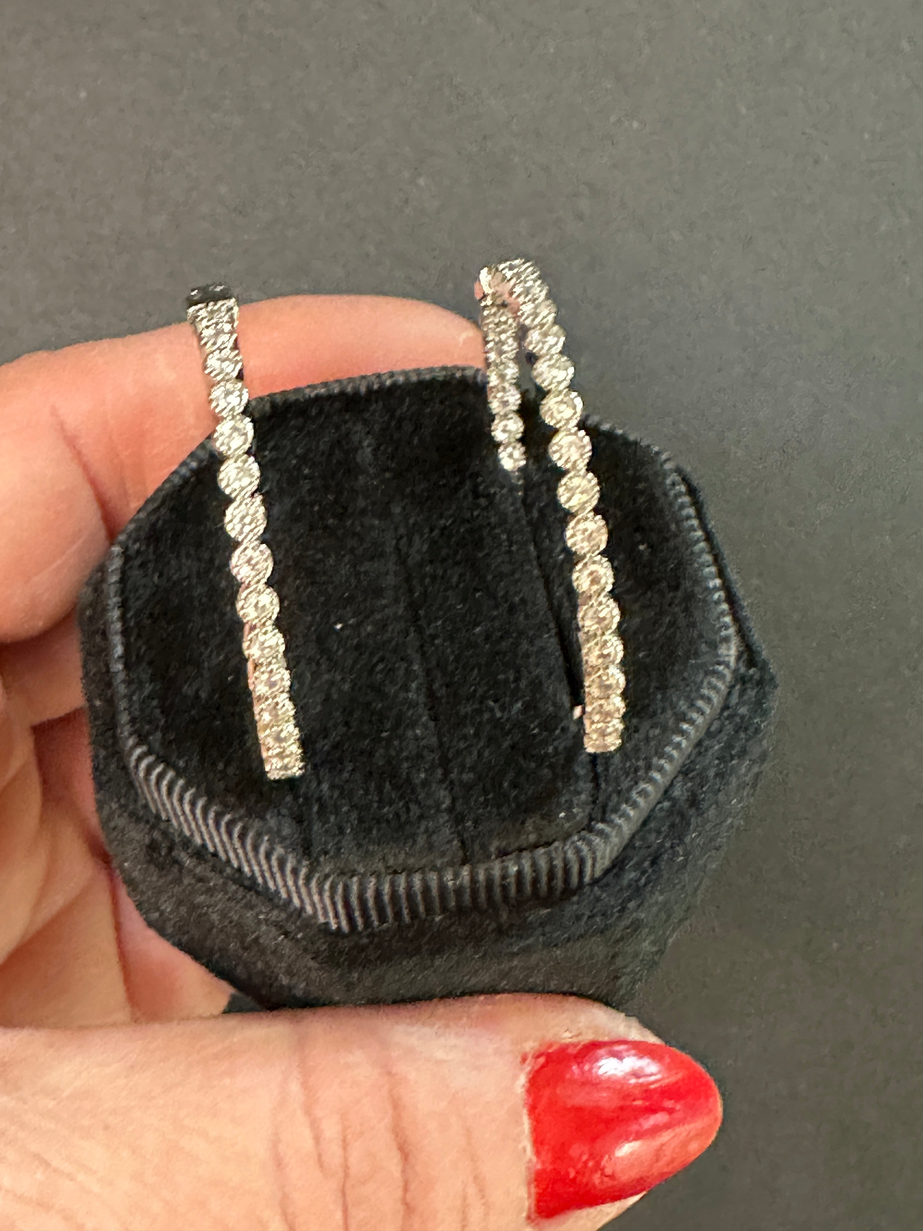 Silver Plated CZ Hoop Earrings