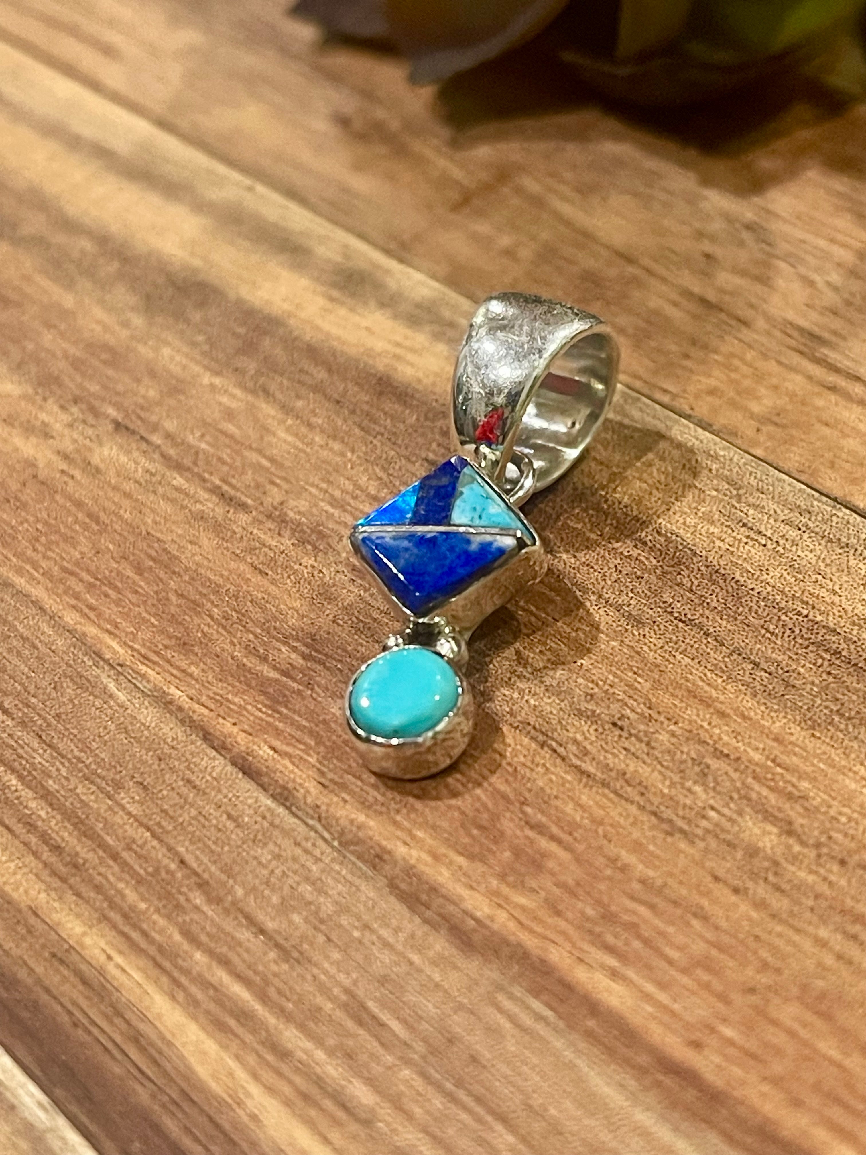 Navajo Sterling Silver & Multi Stone Pendant