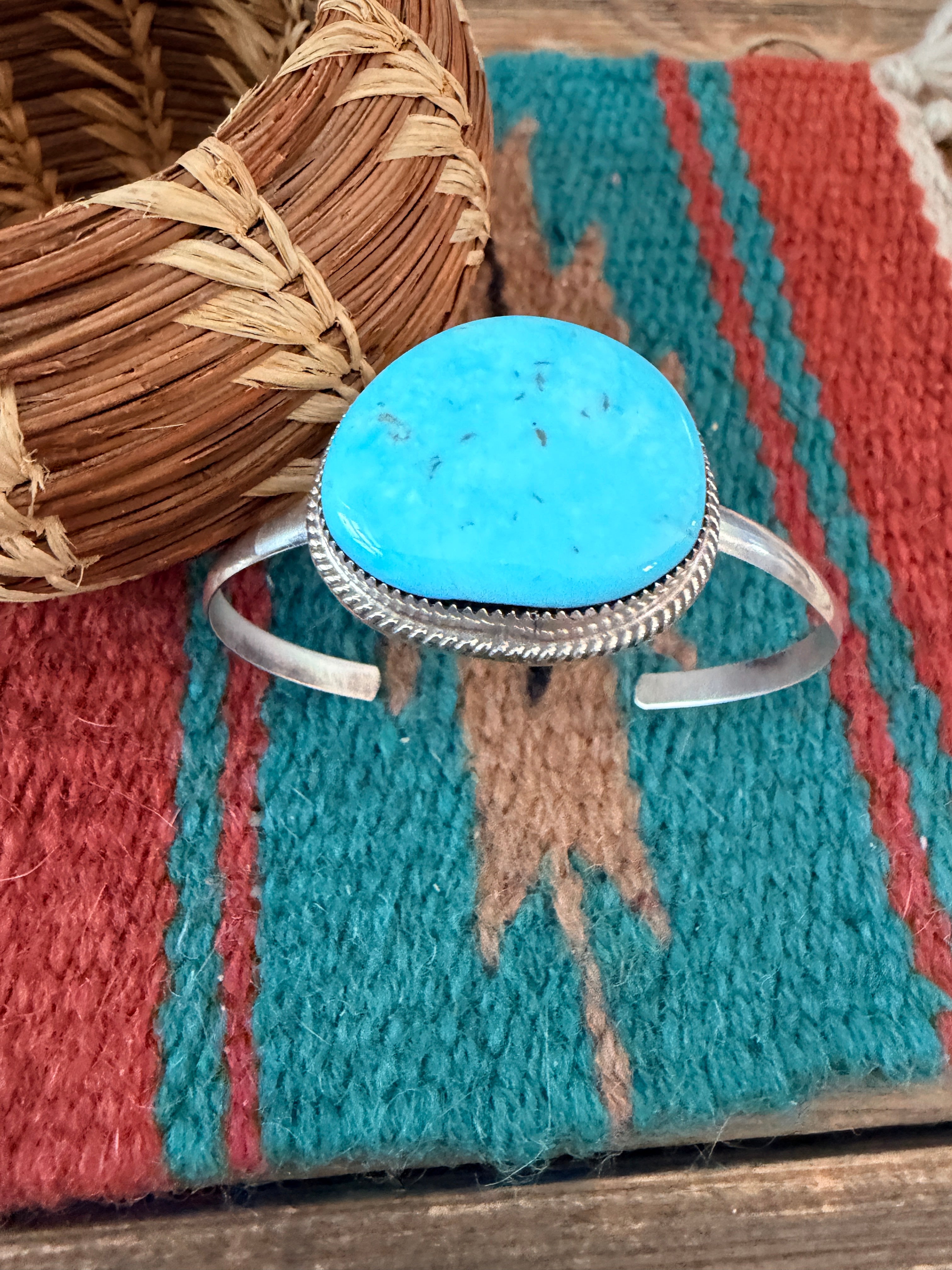 Handmade Turquoise & Sterling Silver Cuff Bracelet