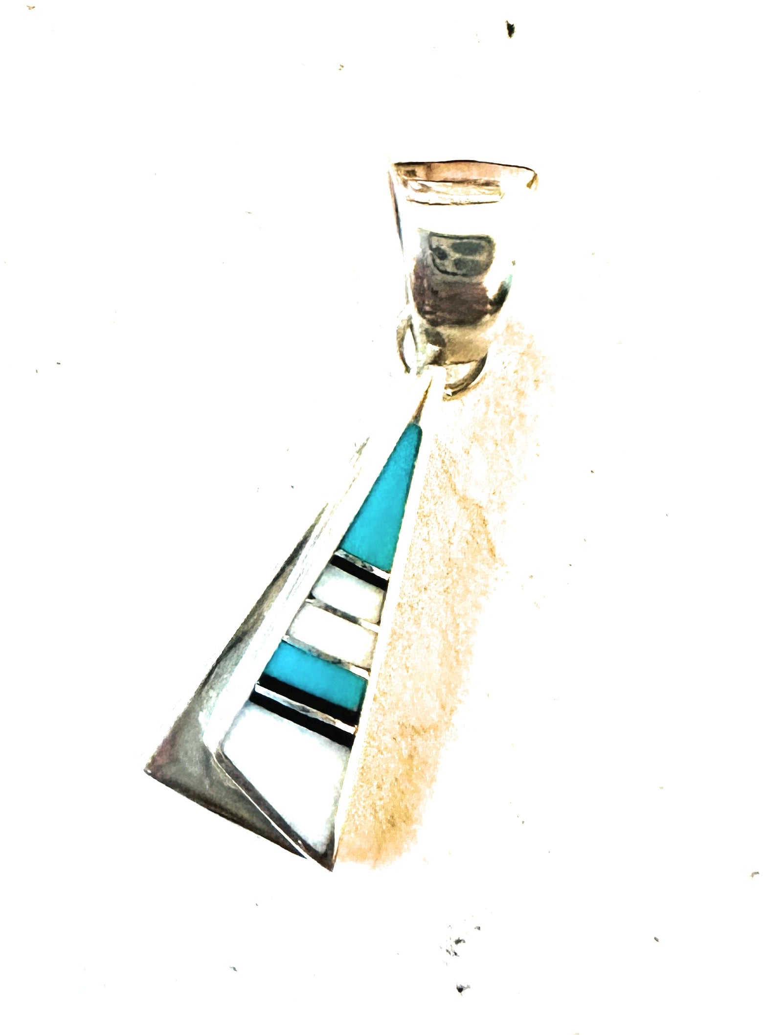 Navajo Multi Stone & Sterling Silver Inlay Pendant