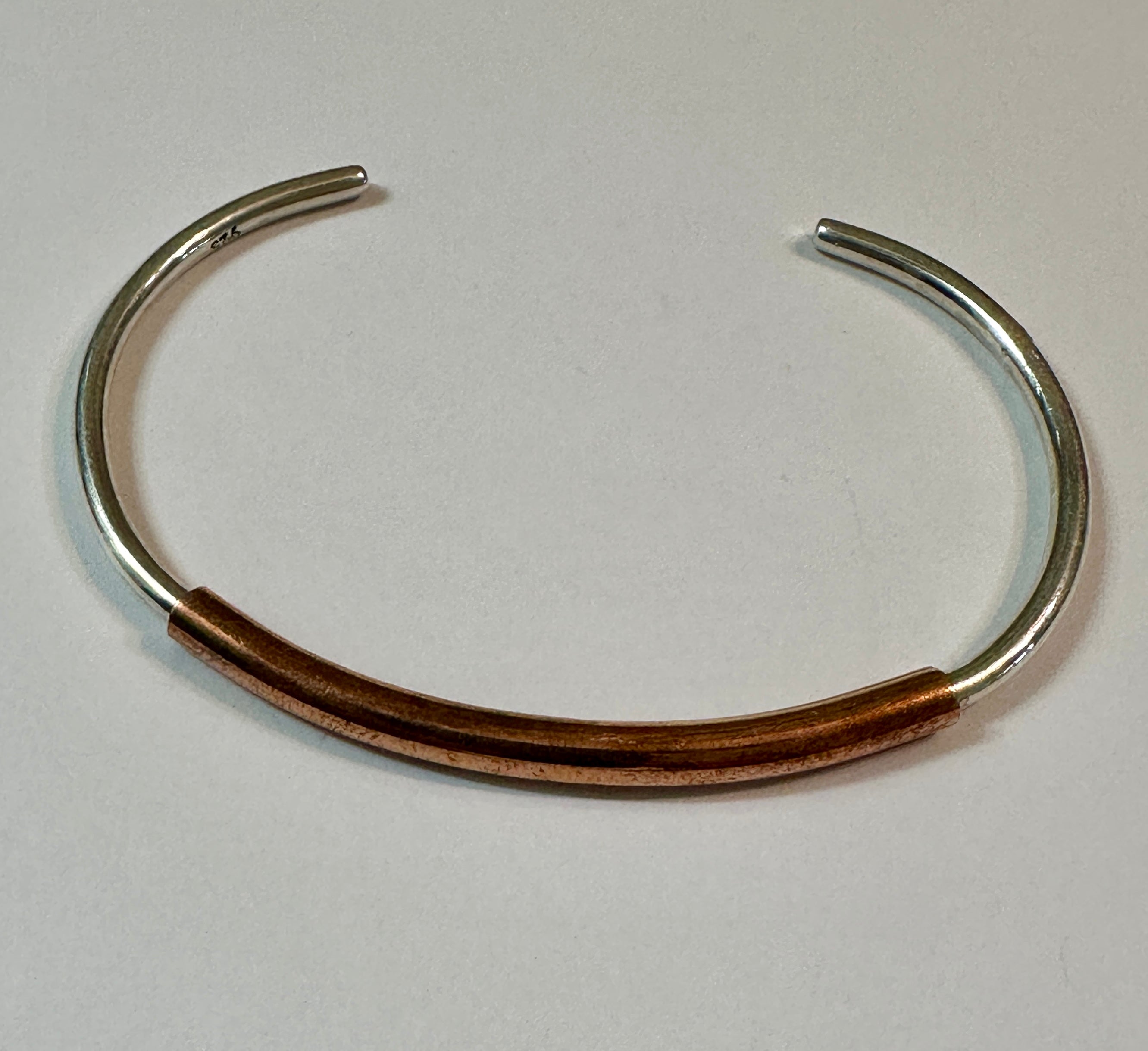 SIMPLE Sterling SILVER CUFF W/ COPPER FINISH