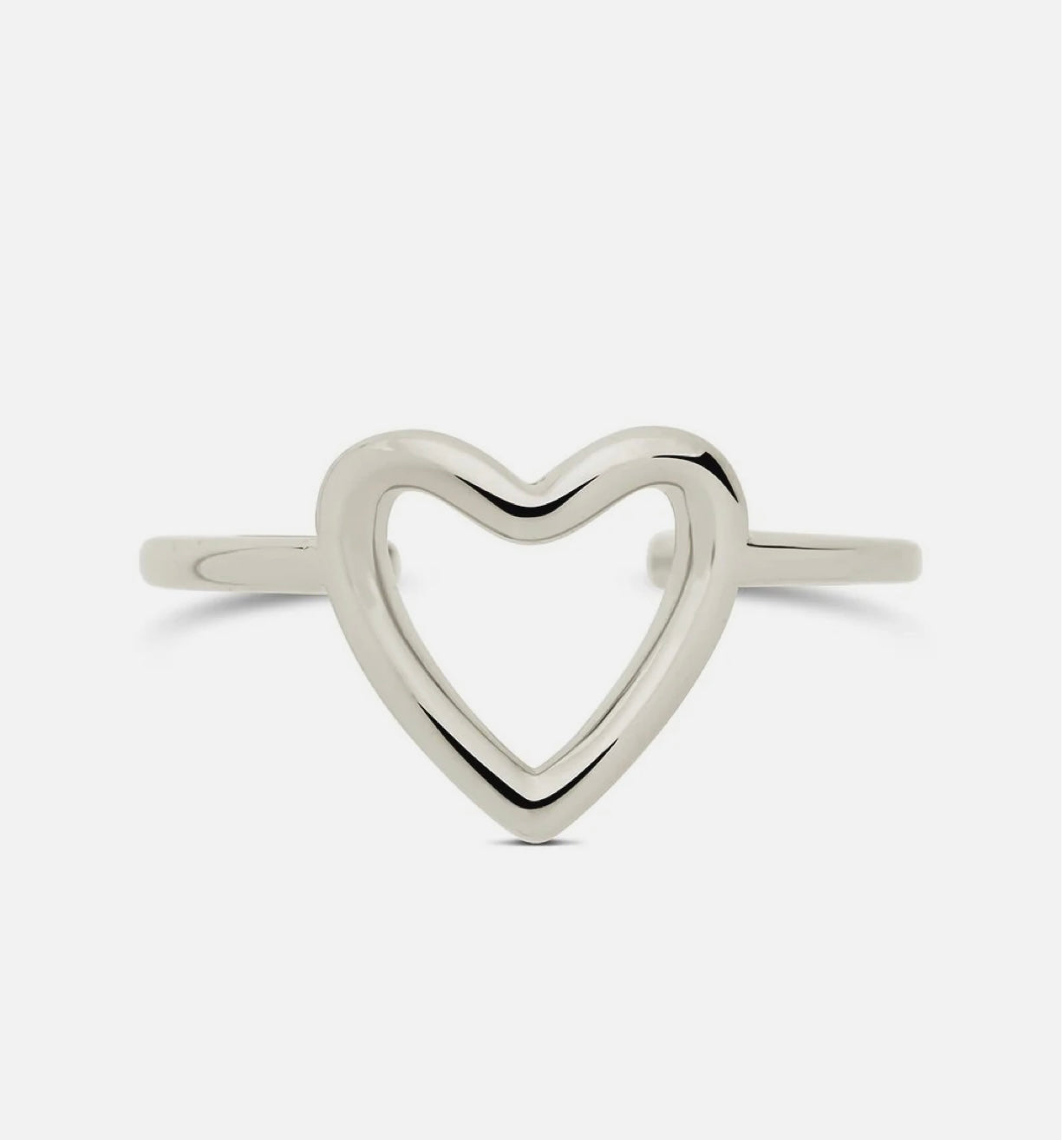 Sterling Silver Open Heart Adjustable Ring