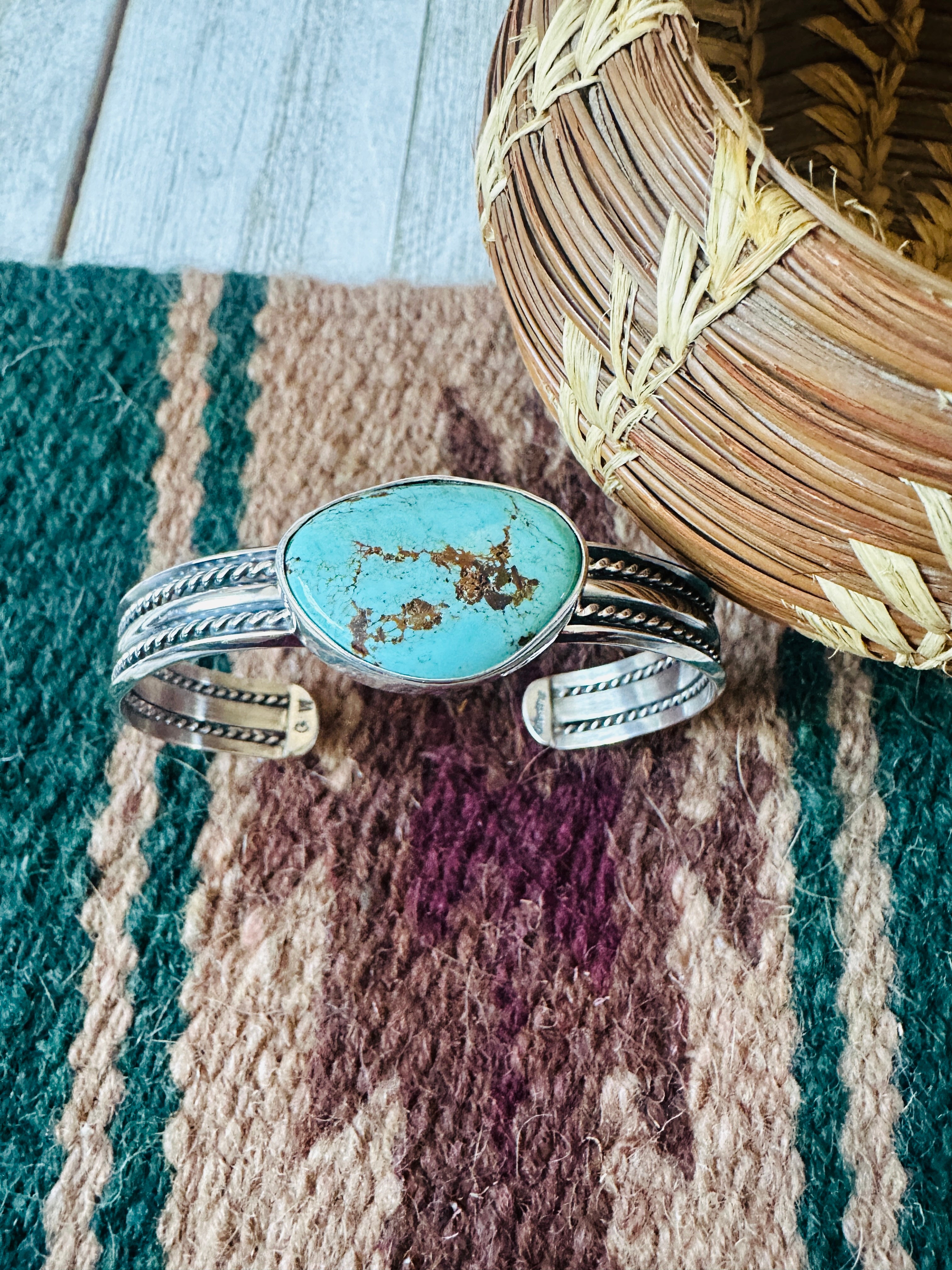 Navajo Turquoise & Sterling Silver Cuff Bracelet