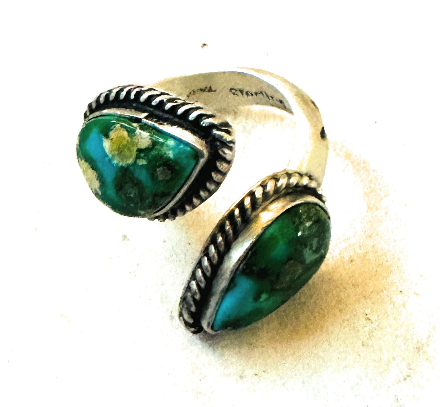 Navajo Sterling Silver & Sonoran Gold Turquoise Adjustable Ring