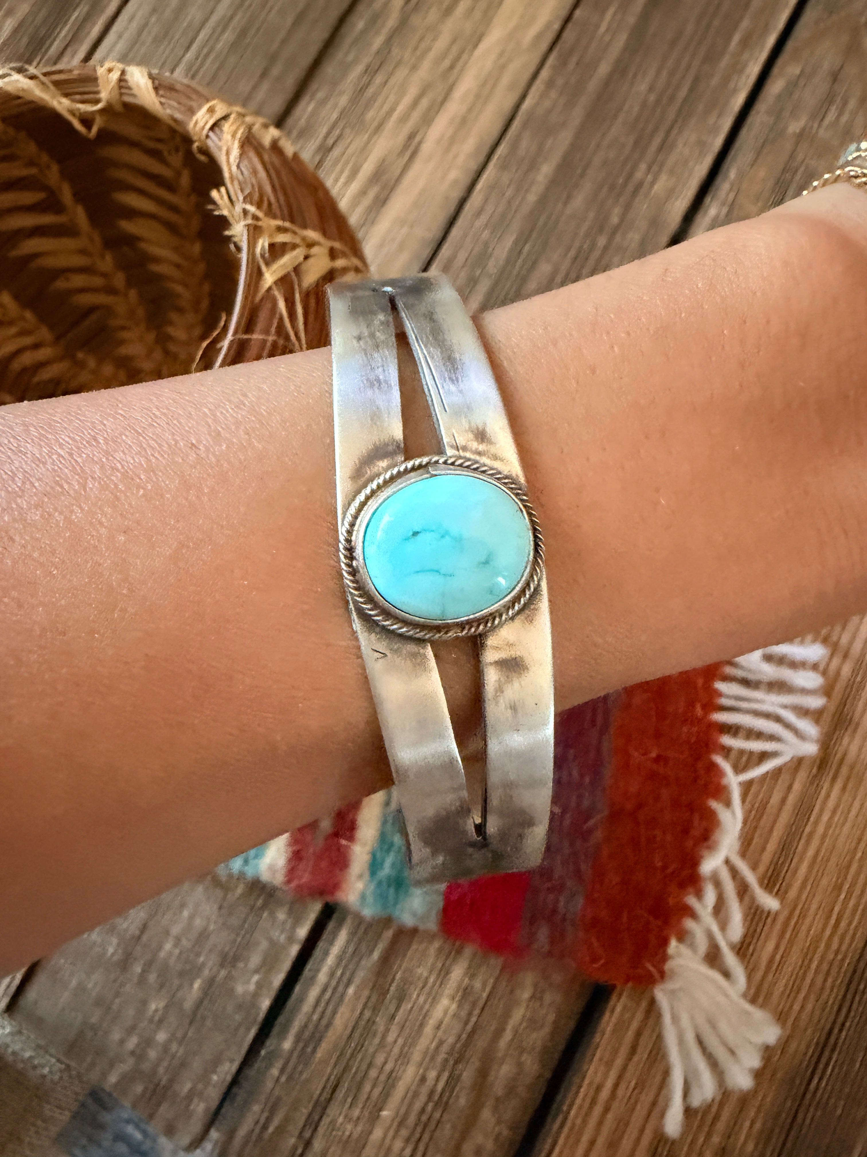Handcrafted Sterling Silver & Turquoise Cuff Bracelet