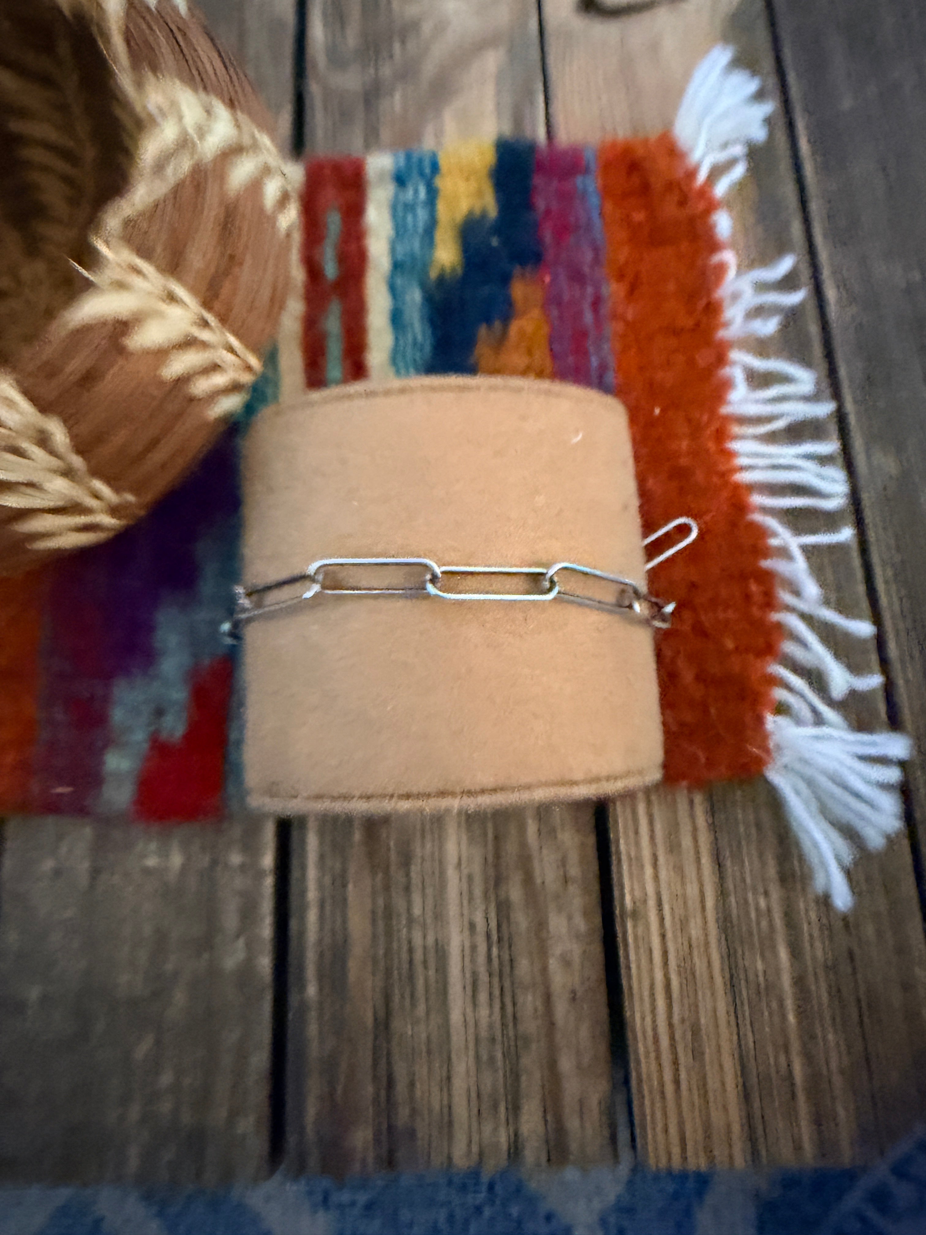 Handmade Sterling Silver Paperclip Anklet