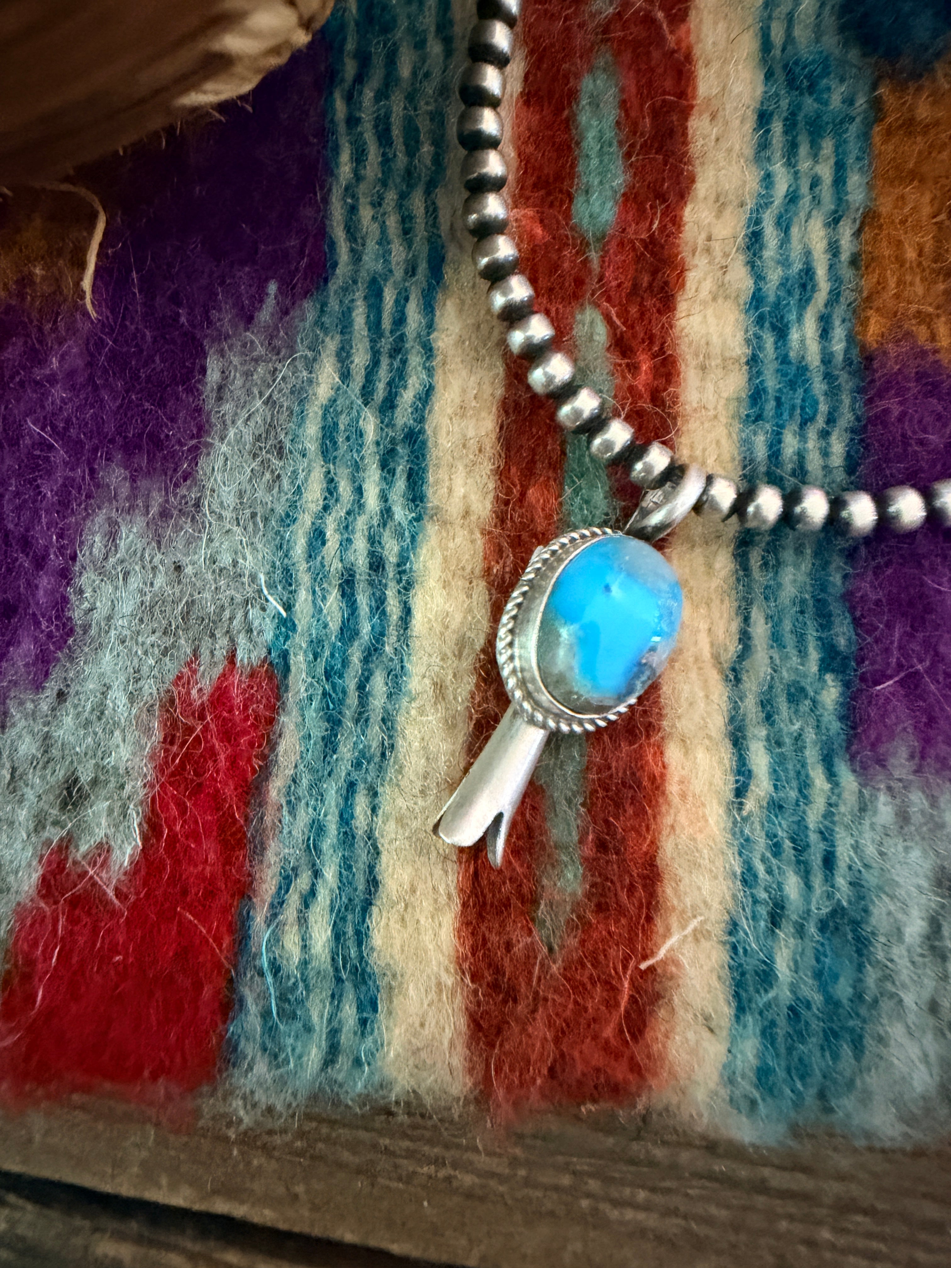 Handcrafted Sterling Silver & Turquoise Blossom Pendant