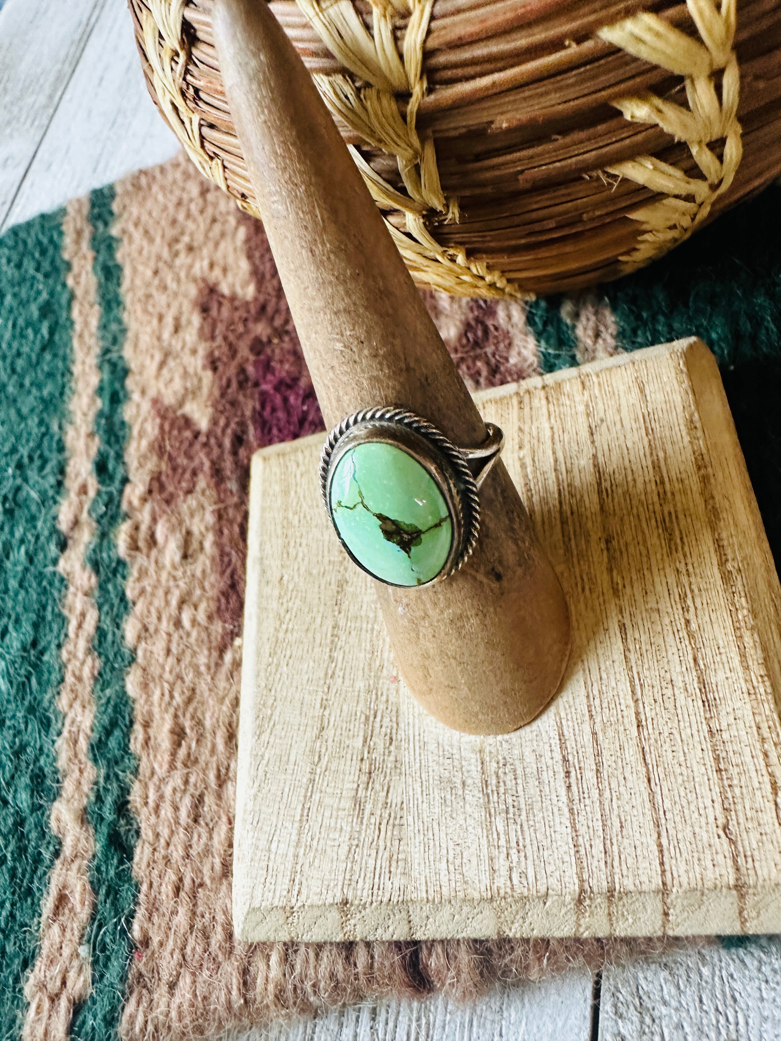 Navajo Turquoise & Sterling Silver Ring Size 6