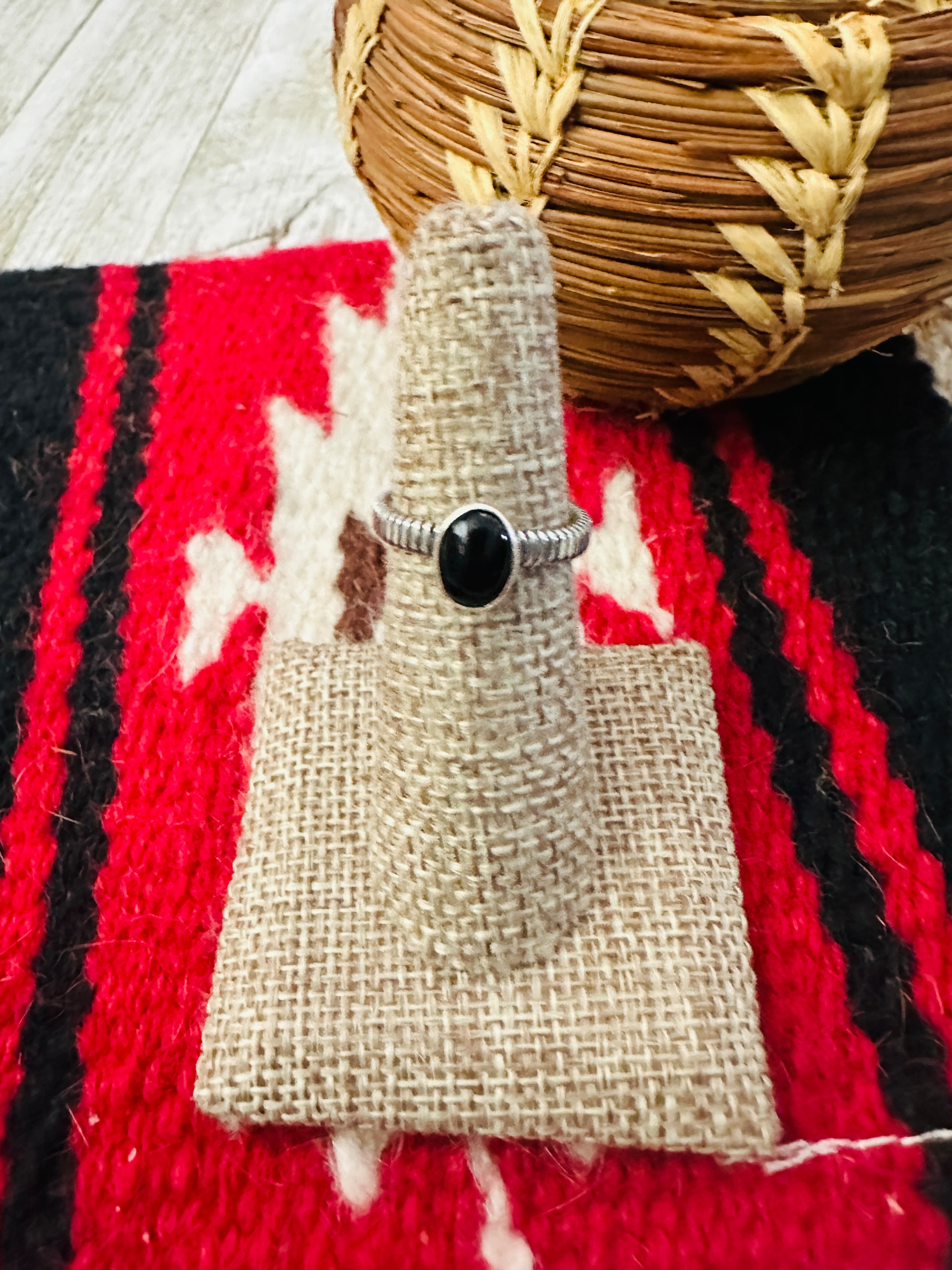 Handcrafted Black Onyx & Sterling Silver Ring