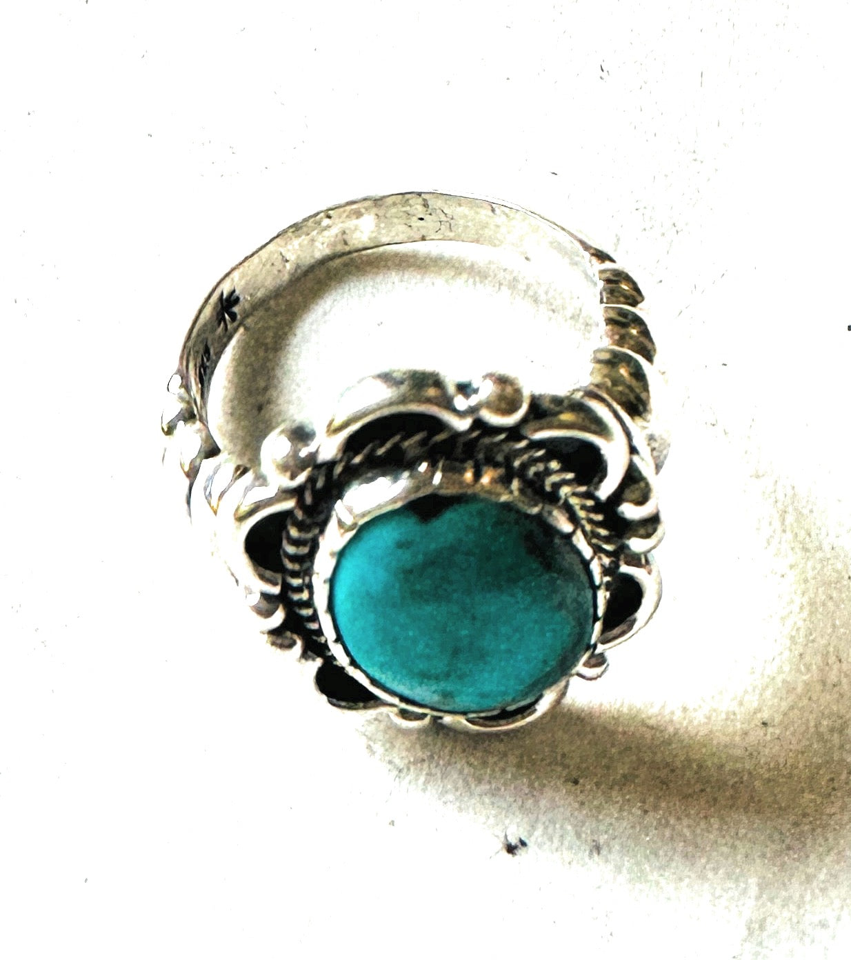 Navajo Turquoise & Sterling Silver Ring Size 8