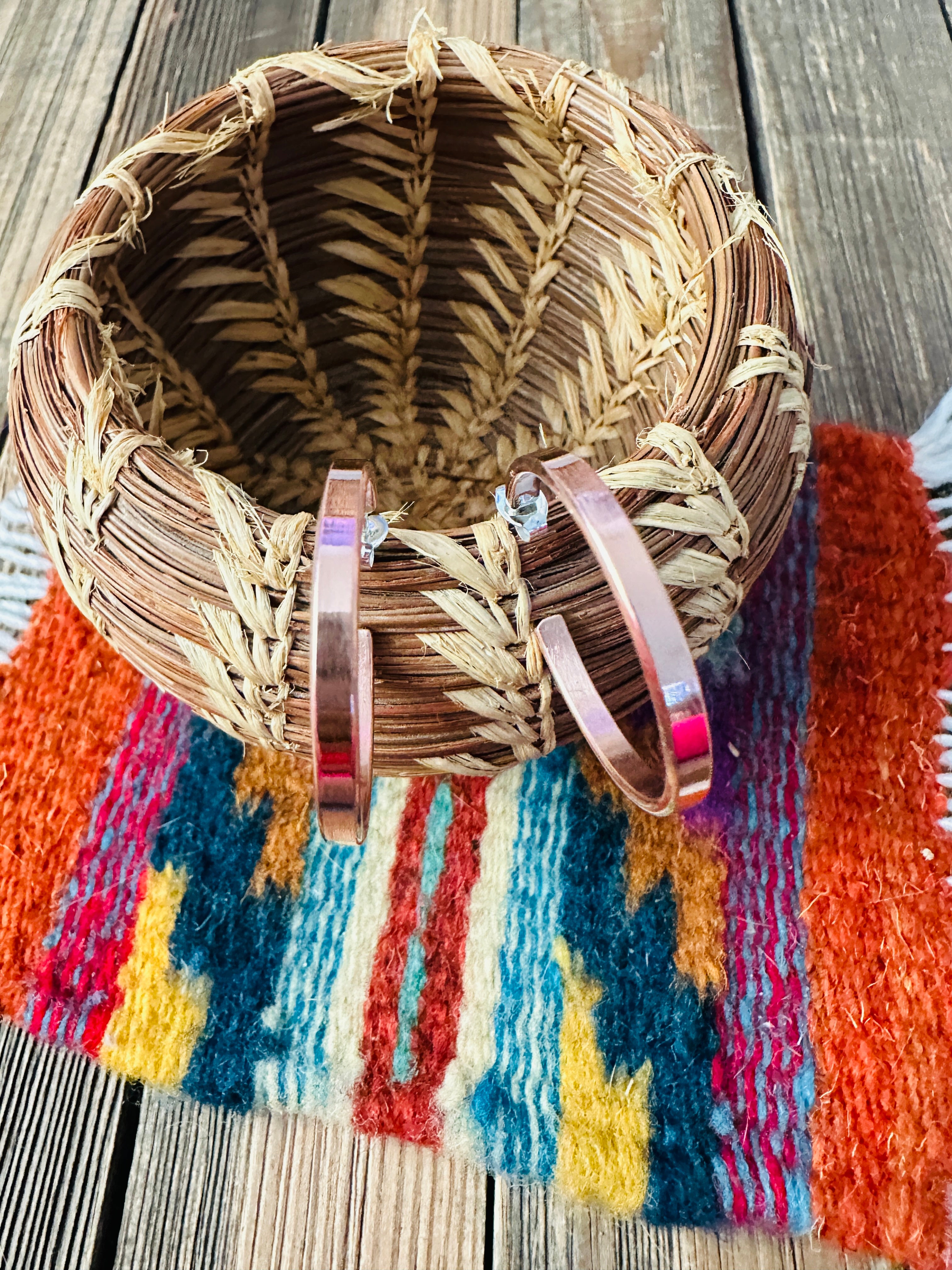 Handcrafted Copper Hoop Earrings