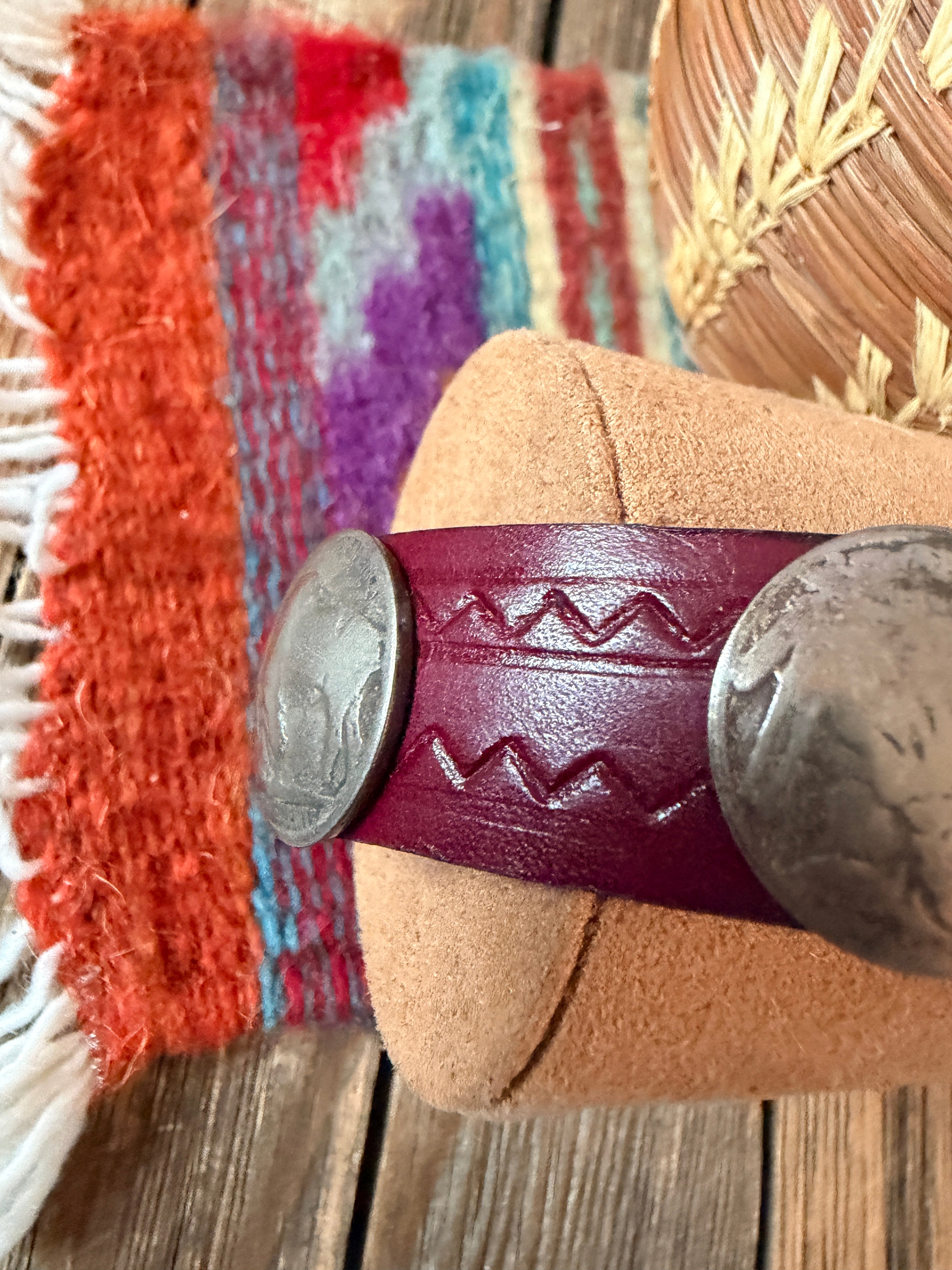 Handcrafted Buffalo Nickel & Leather Bracelet by Buffalo Dancer