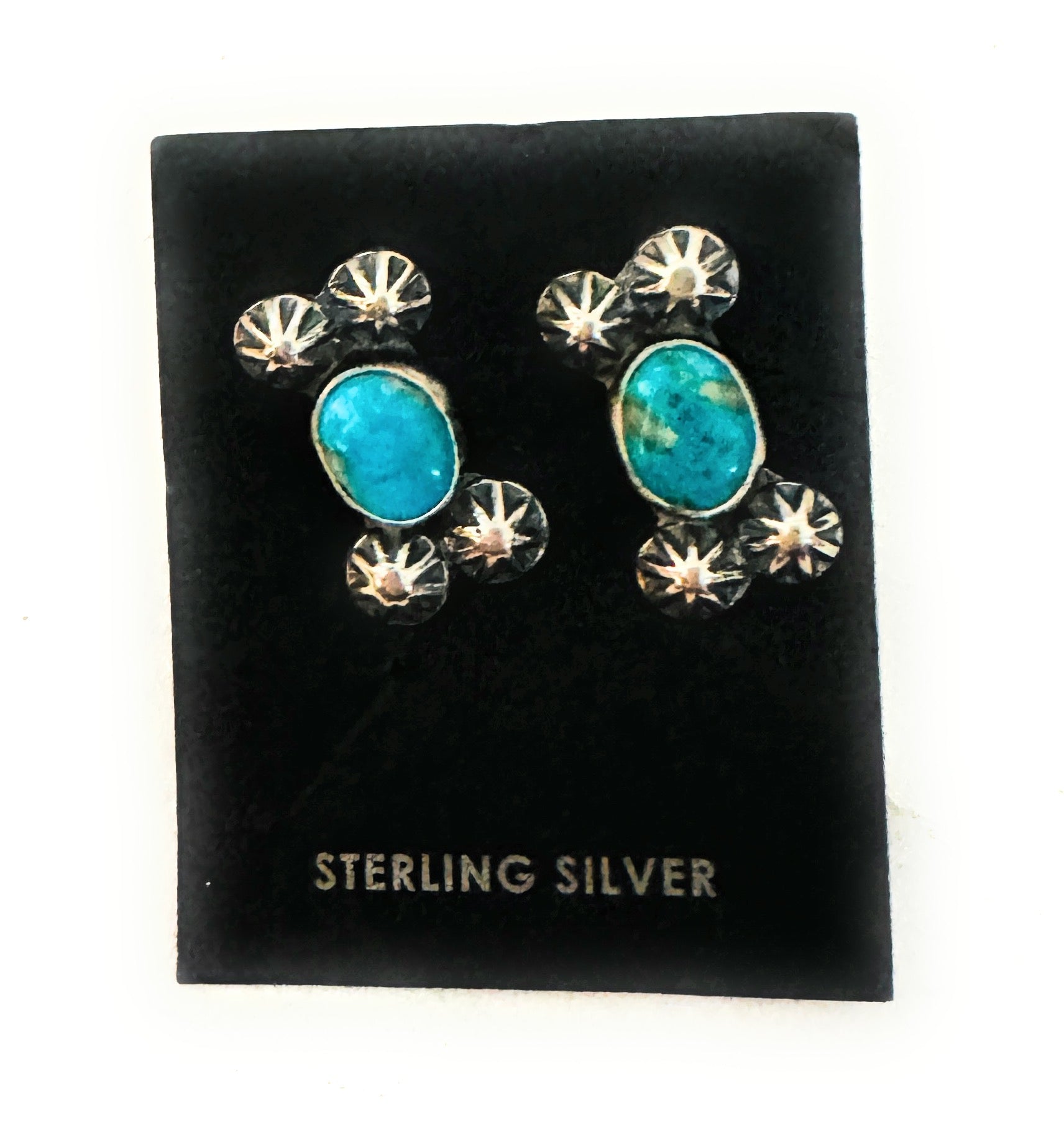 Navajo Sterling Silver & Turquoise Post Earrings