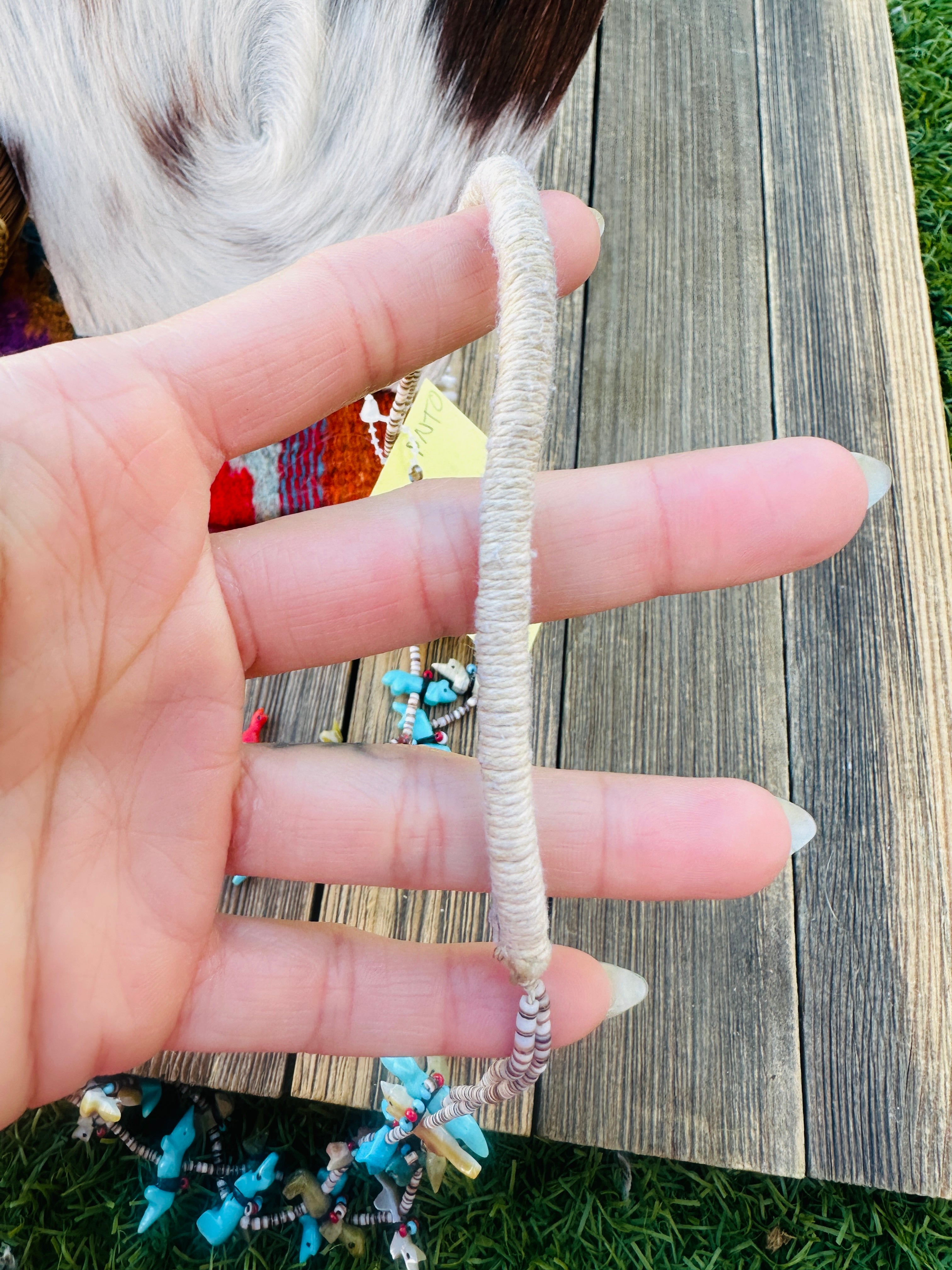 Old Pawn Handcrafted Multi Stone Fetish Beaded 28” Necklace