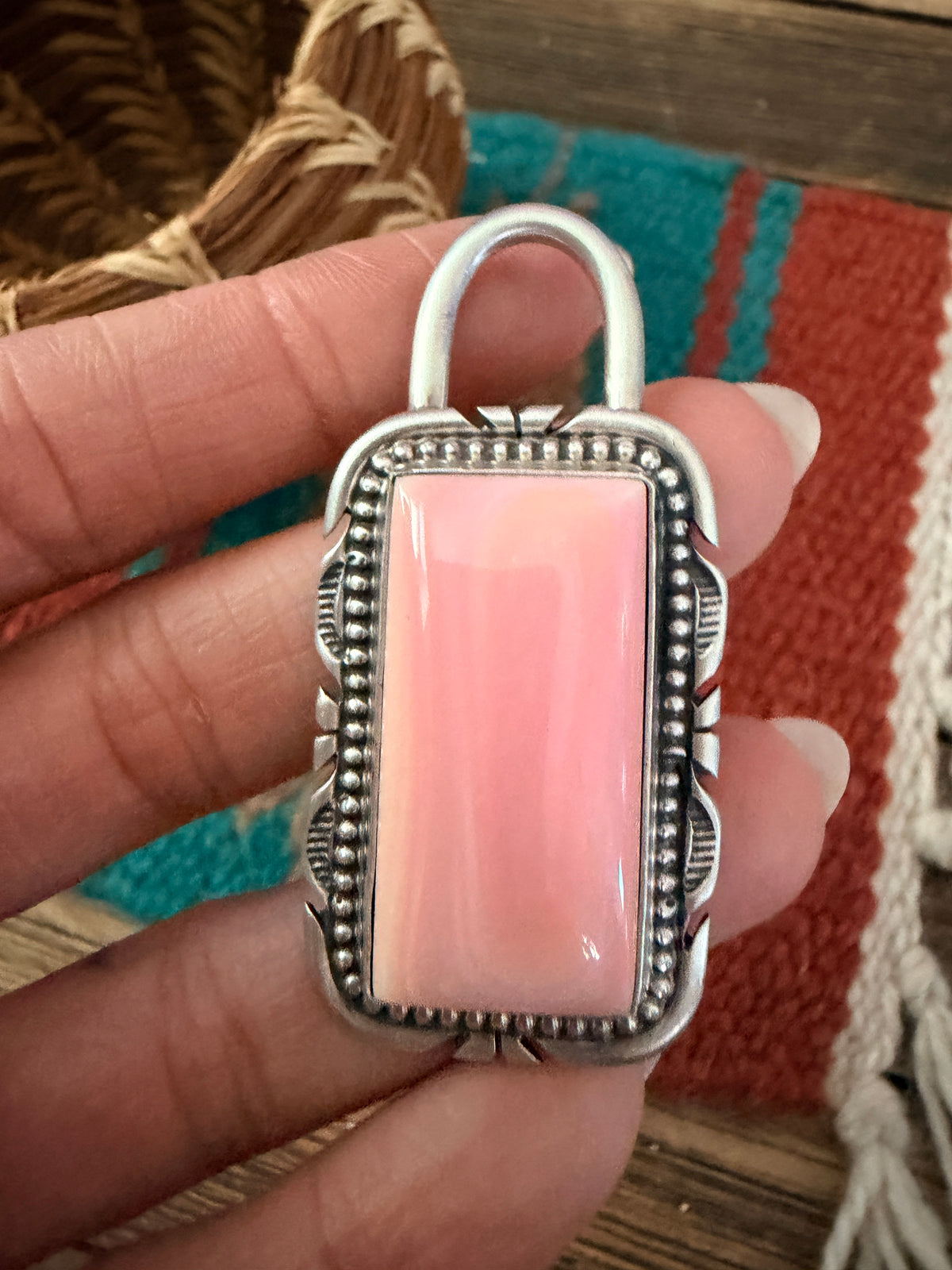 Handcrafted Sterling Silver & Queen Pink Conch Pendant by Jon McCray