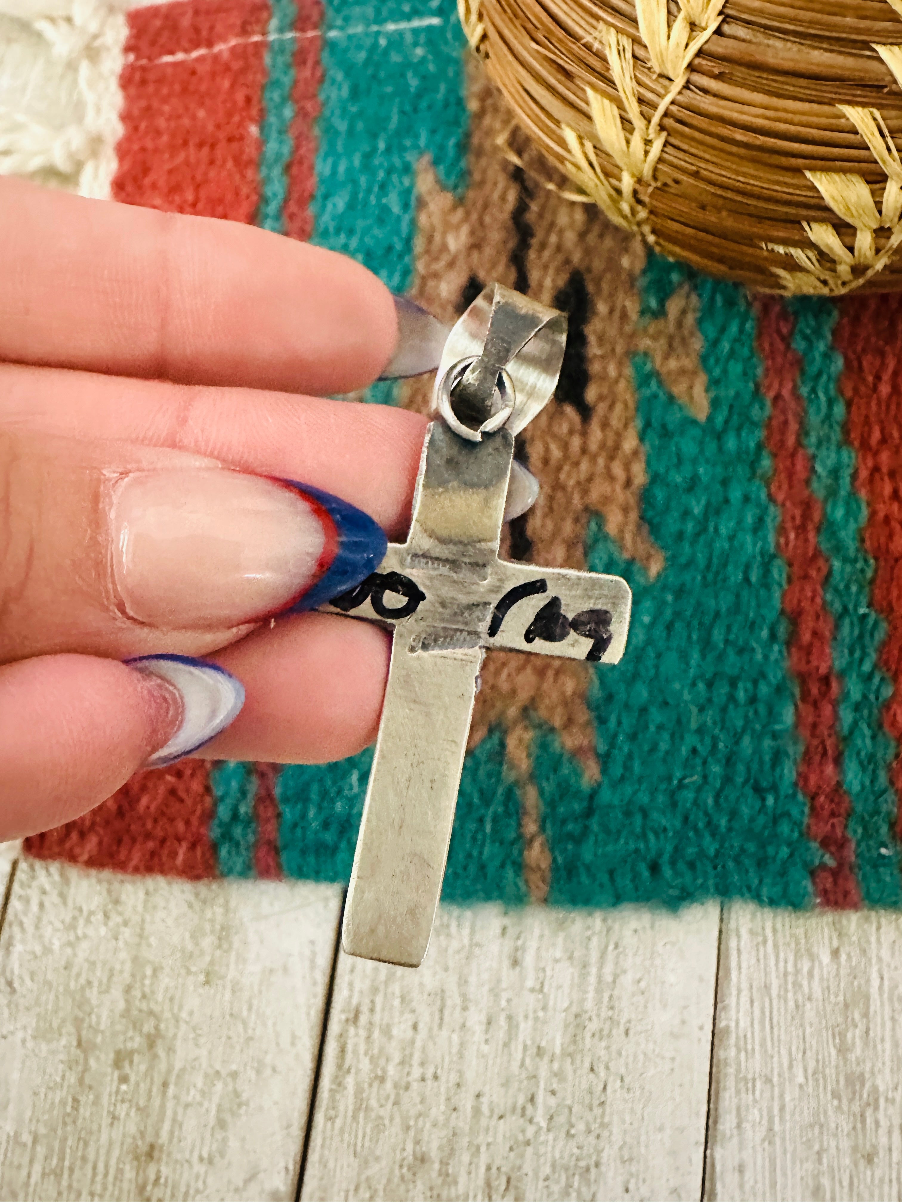 Handcrafted Sterling Silver Cross Mountain Pendant by Chimney Butte