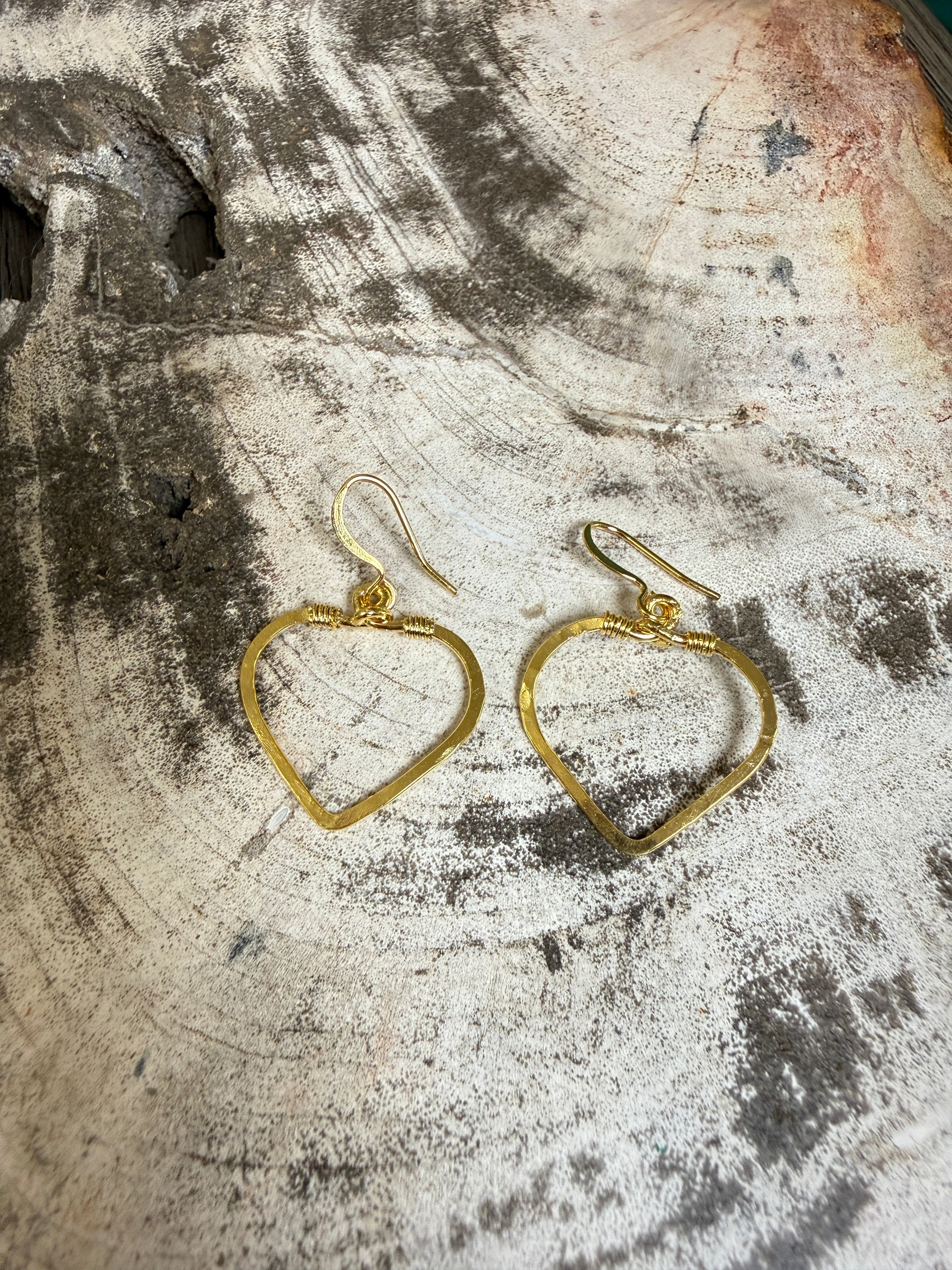“The Golden Collection” GOLD HEART Handmade Gold Plated Earrings