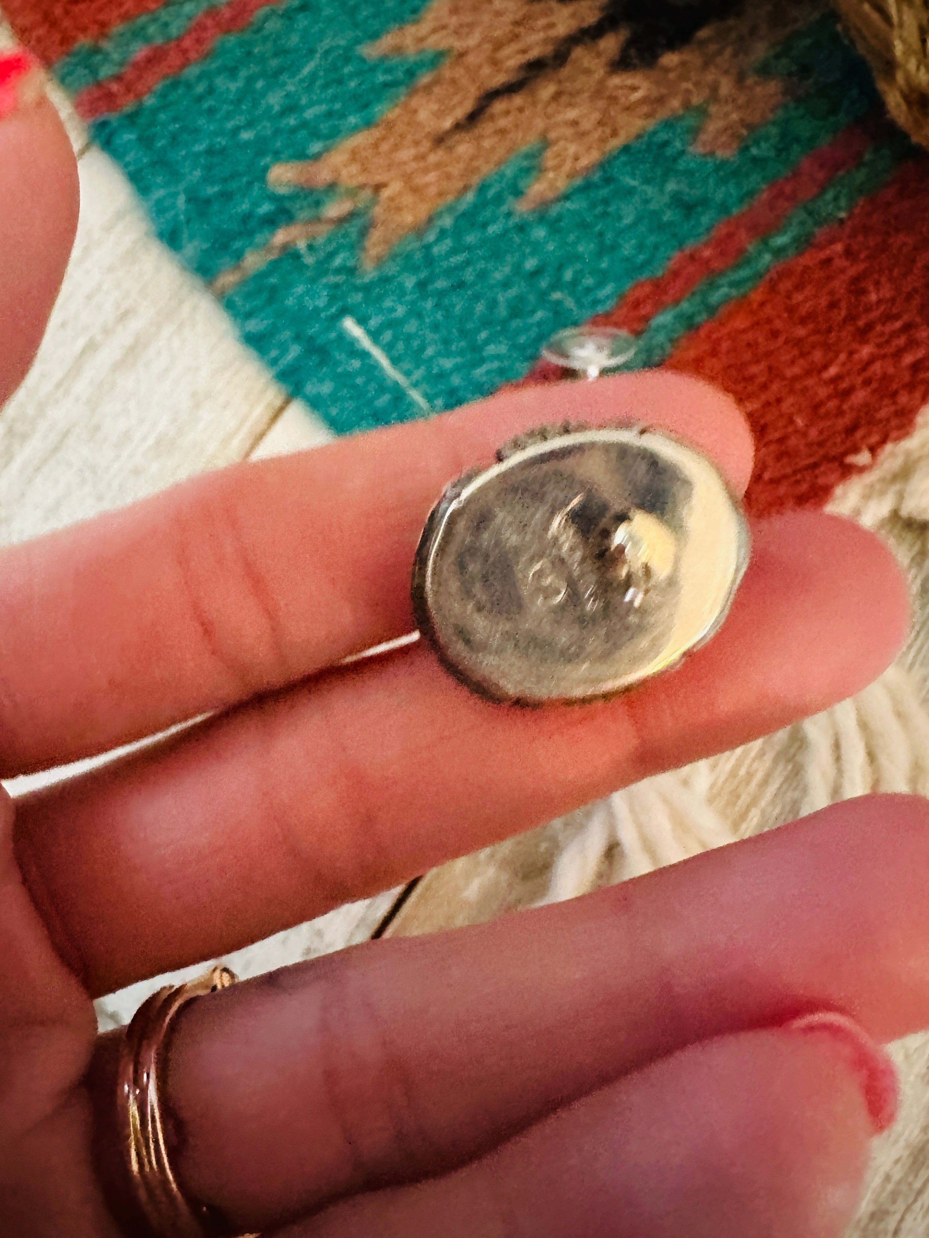 Navajo Spice & Sterling Silver Post Earrings