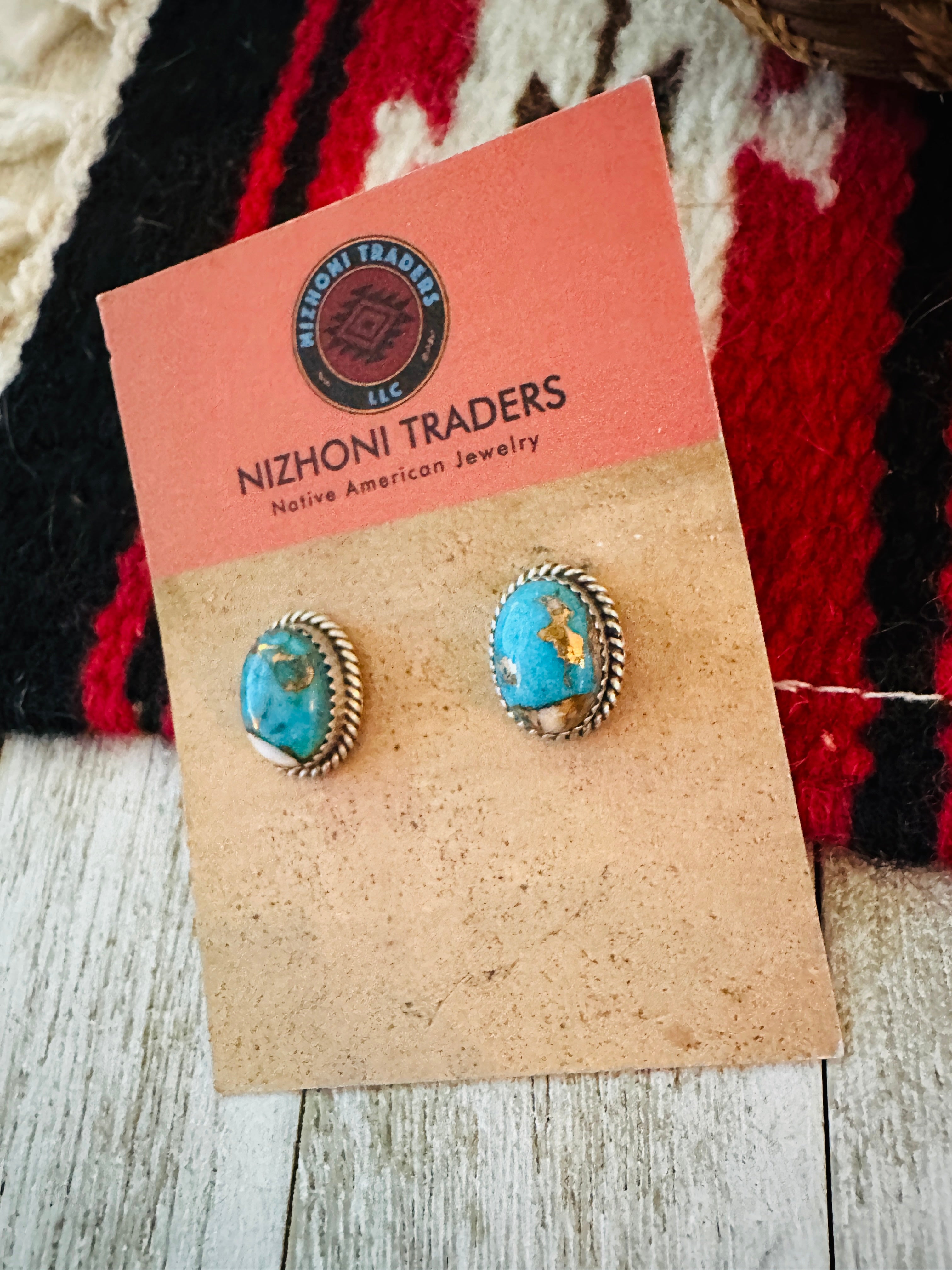 Handcrafted Sterling Silver & Spice Stud Earrings