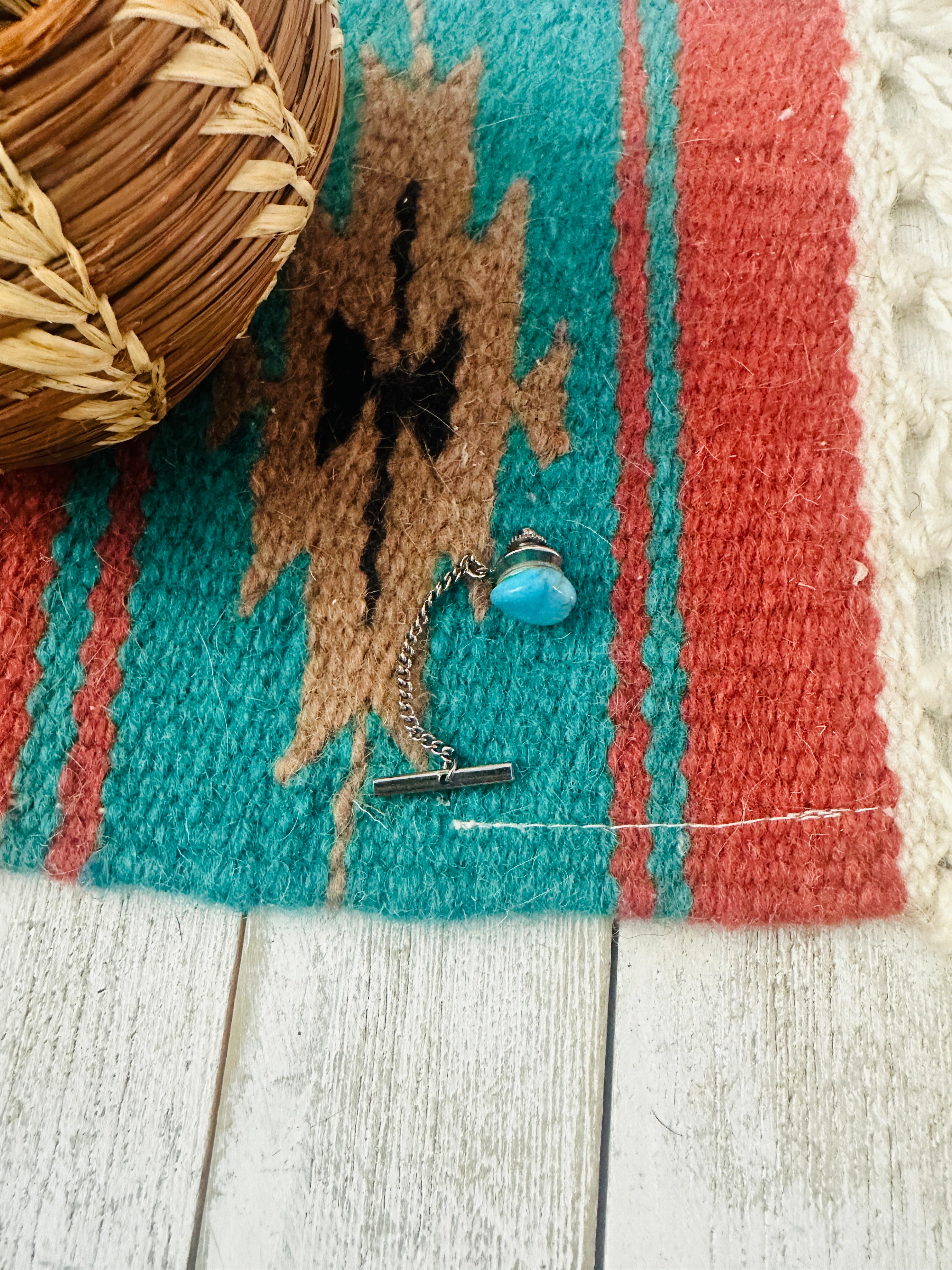 Navajo Turquoise & Sterling Silver Tie Tack