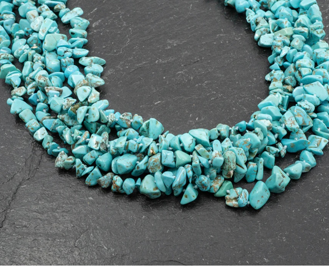 Turquoise Chip Multi-Strand Necklace