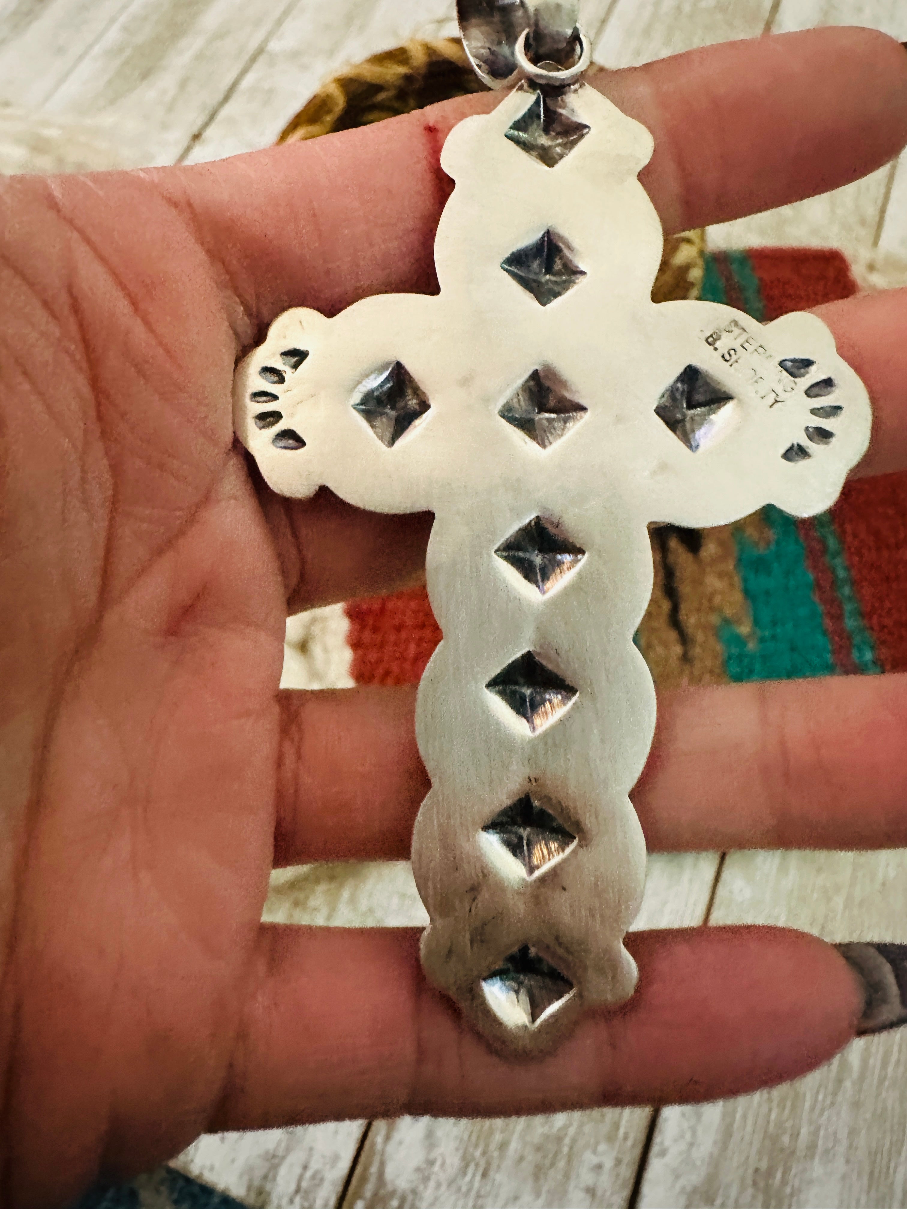 Handcrafted Sterling Silver Cross Pendant by Benson Shorty