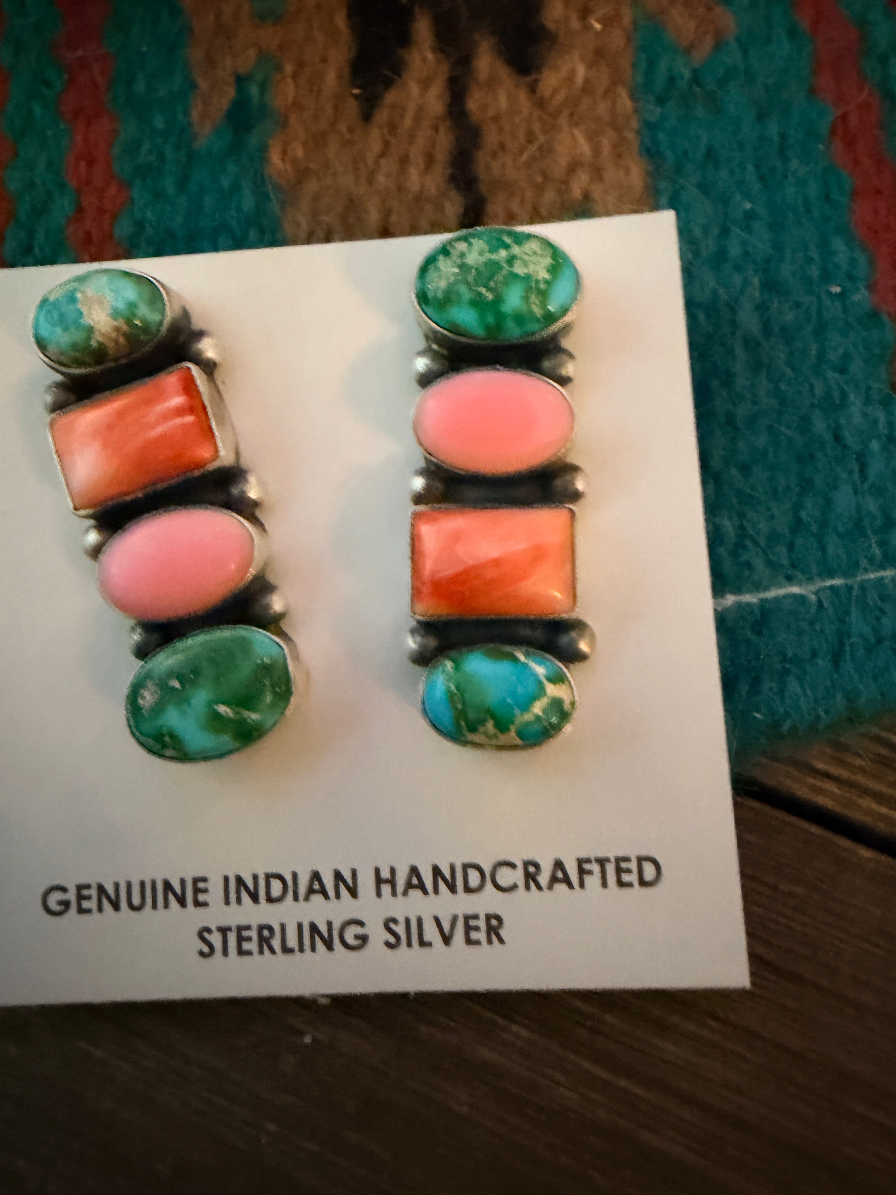 Handcrafted Multi Stone & Sterling Silver Dangle Earrings by Letricia Largo