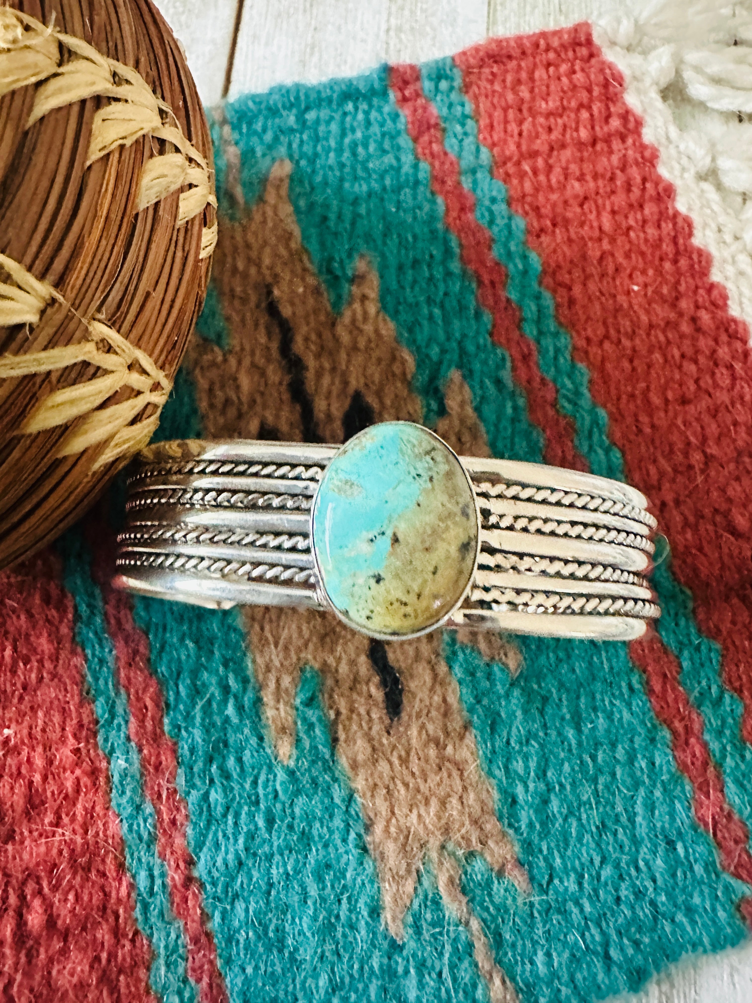 Handcrafted Sterling Silver & Turquoise Cuff Bracelet