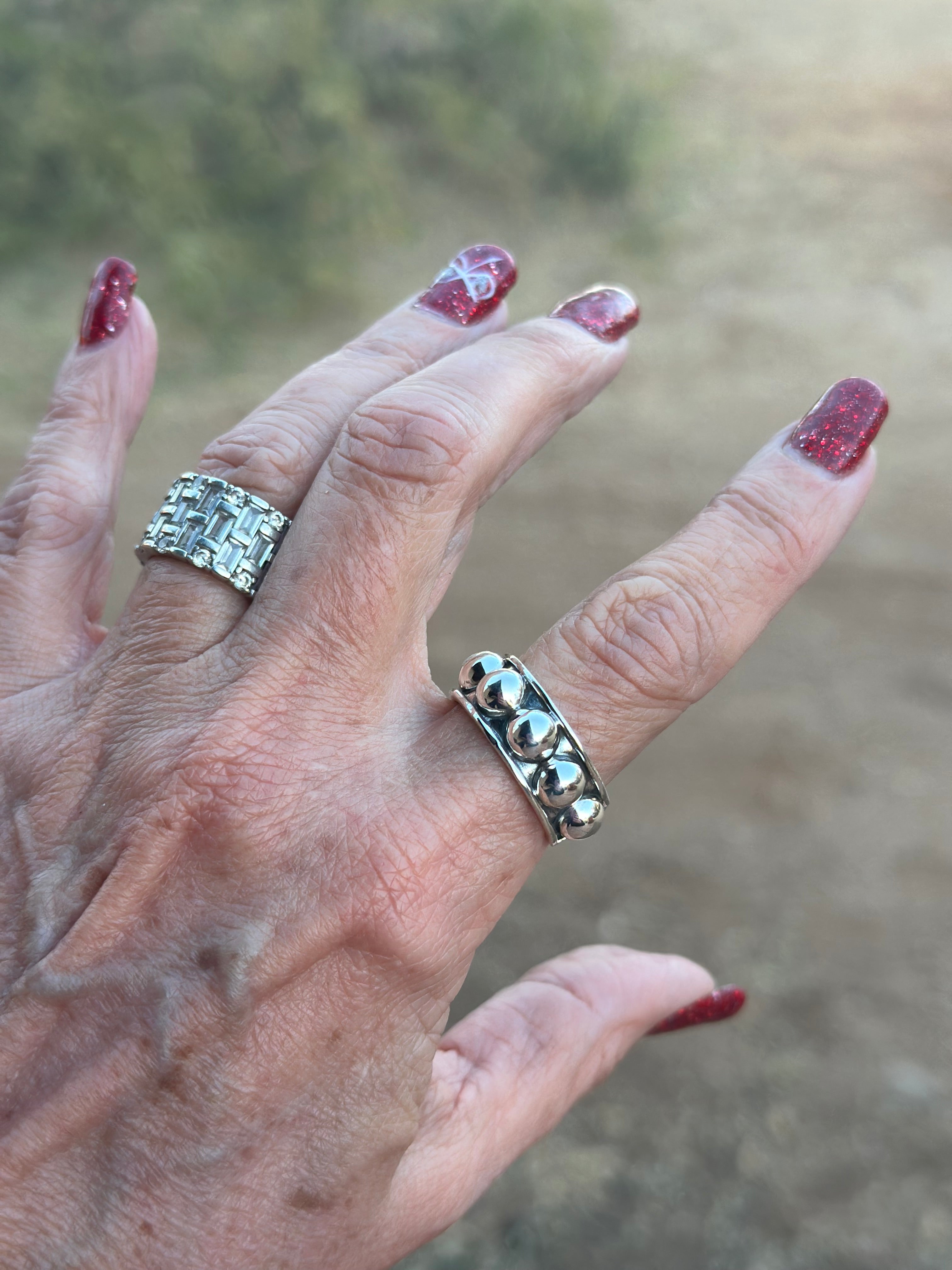 Handmade Sterling Silver 6mm Rocker Stacker Adjustable Band Ring