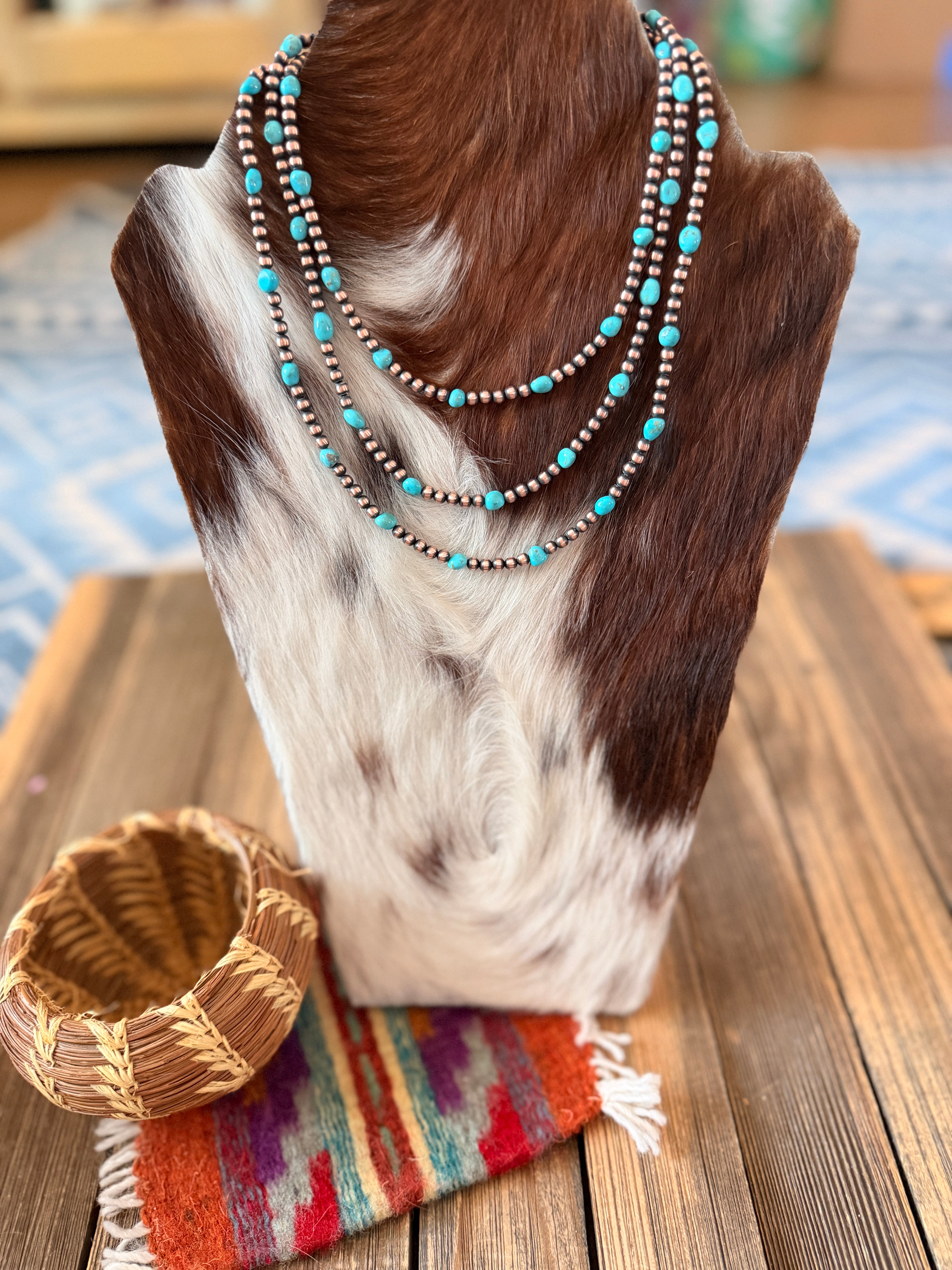 Handcrafted Turquoise & Copper Beaded Necklace
