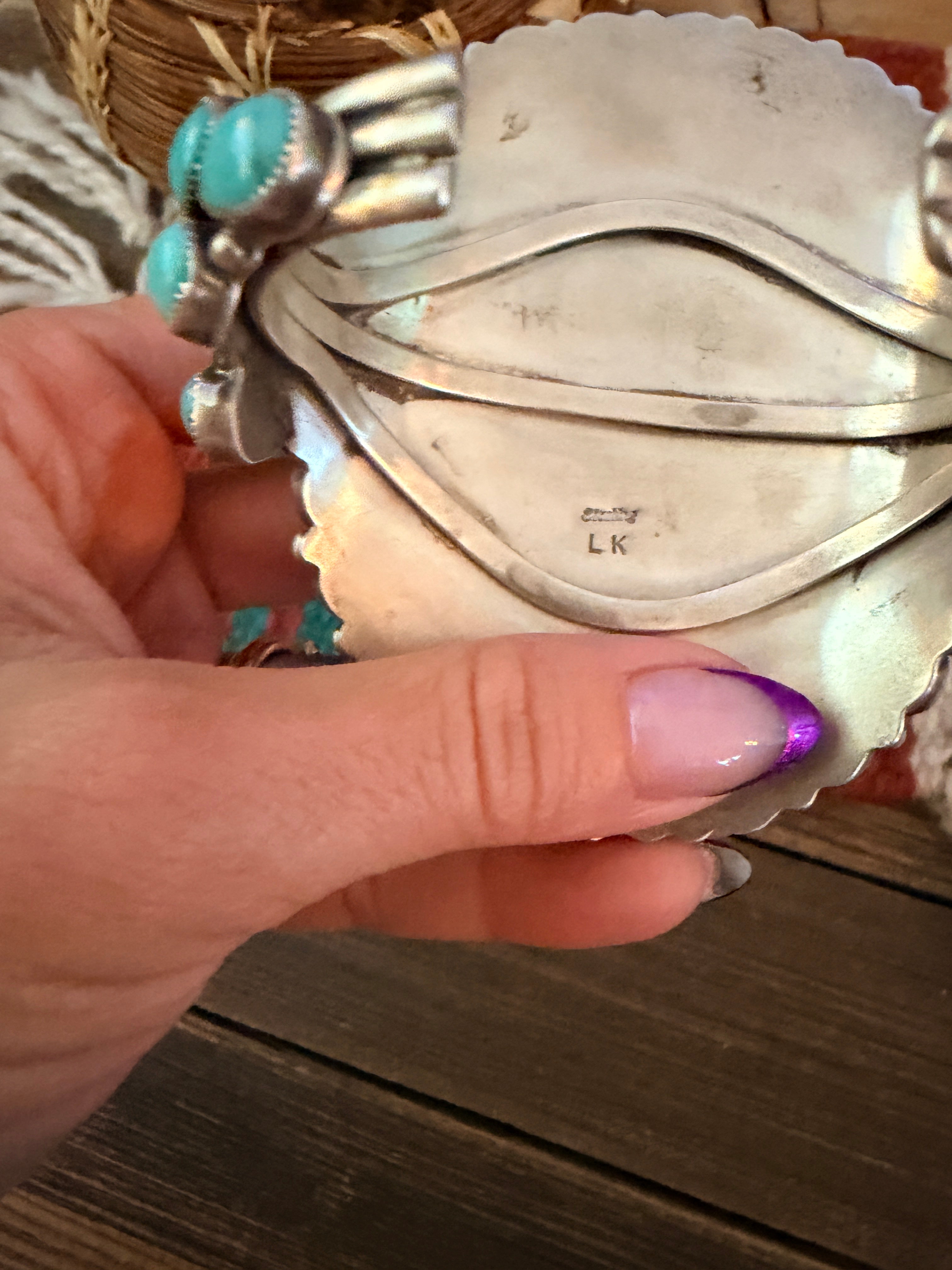 Handcrafted Sterling Silver, Turquoise & Bumblebee Cuff Bracelet