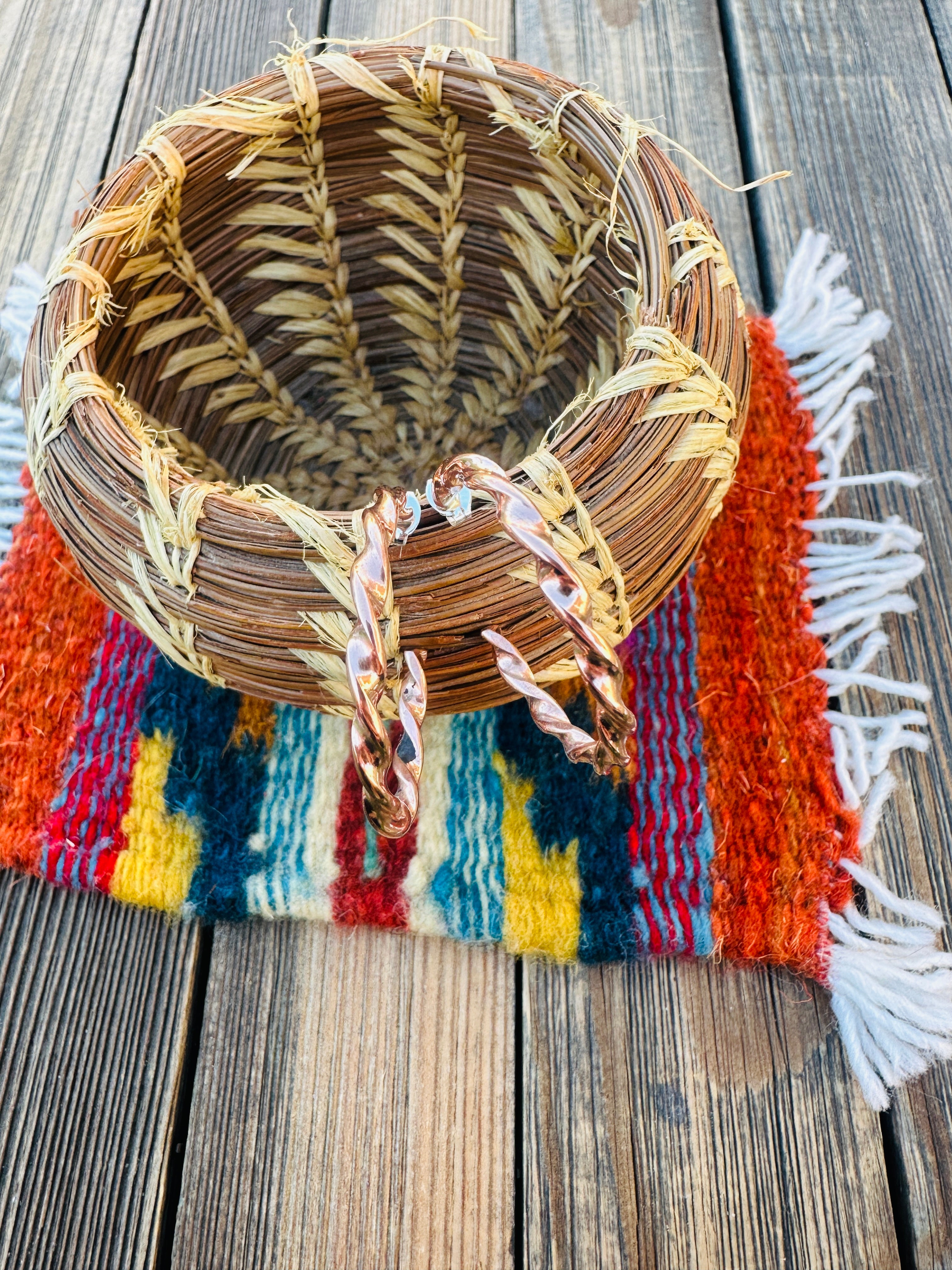 Handcrafted Copper Hoop Earrings