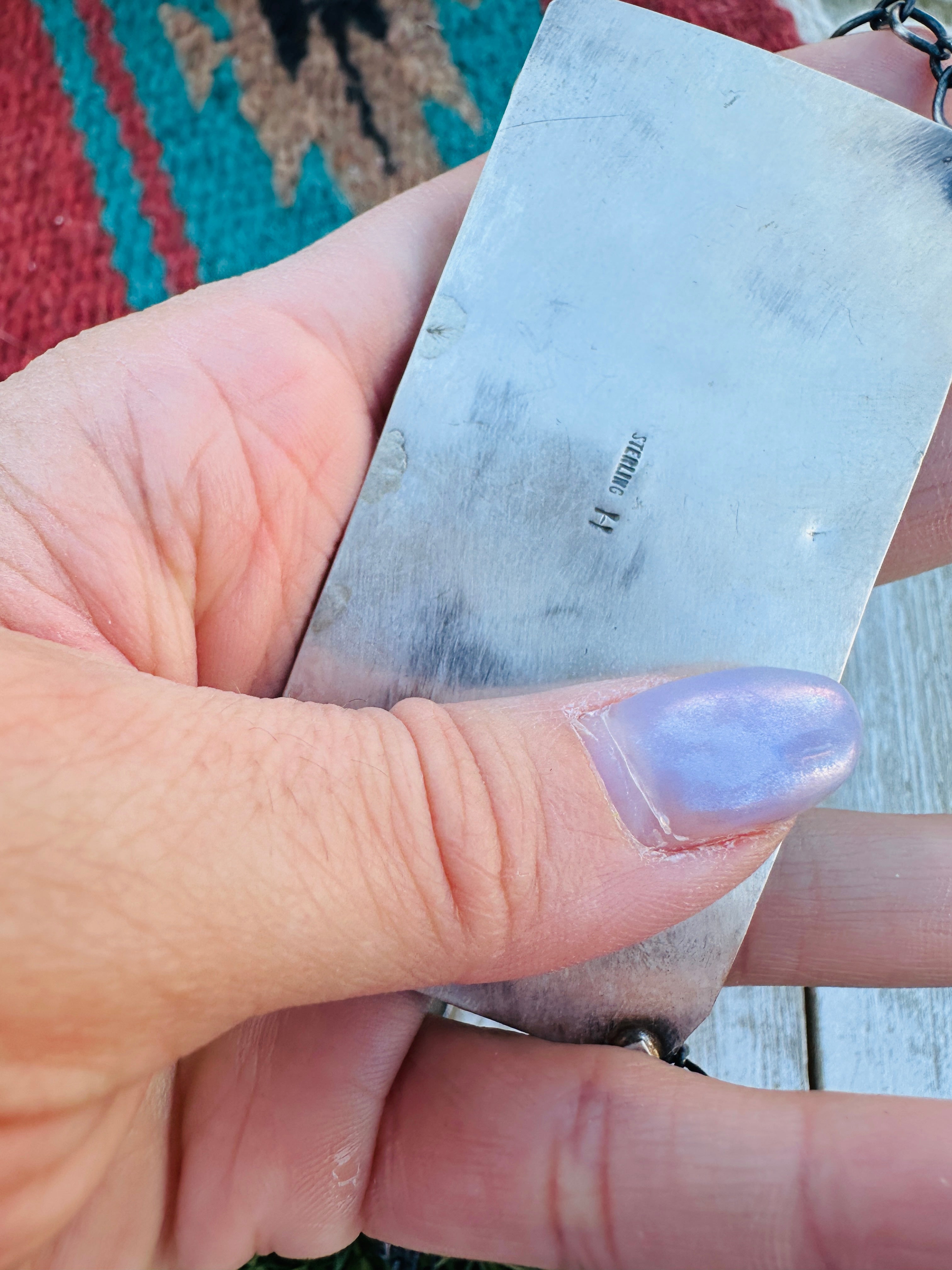 Handcrafted Turquoise & Sterling Silver Cluster Necklace