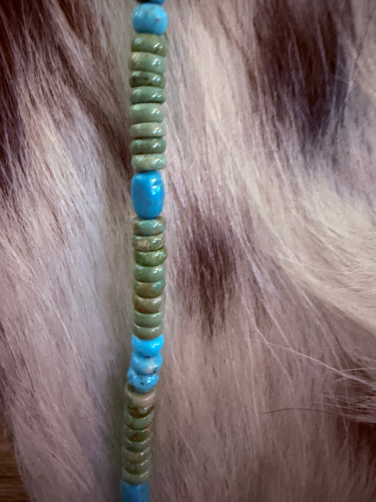 Handcrafted Turquoise & Sterling Silver 30" Beaded Necklace