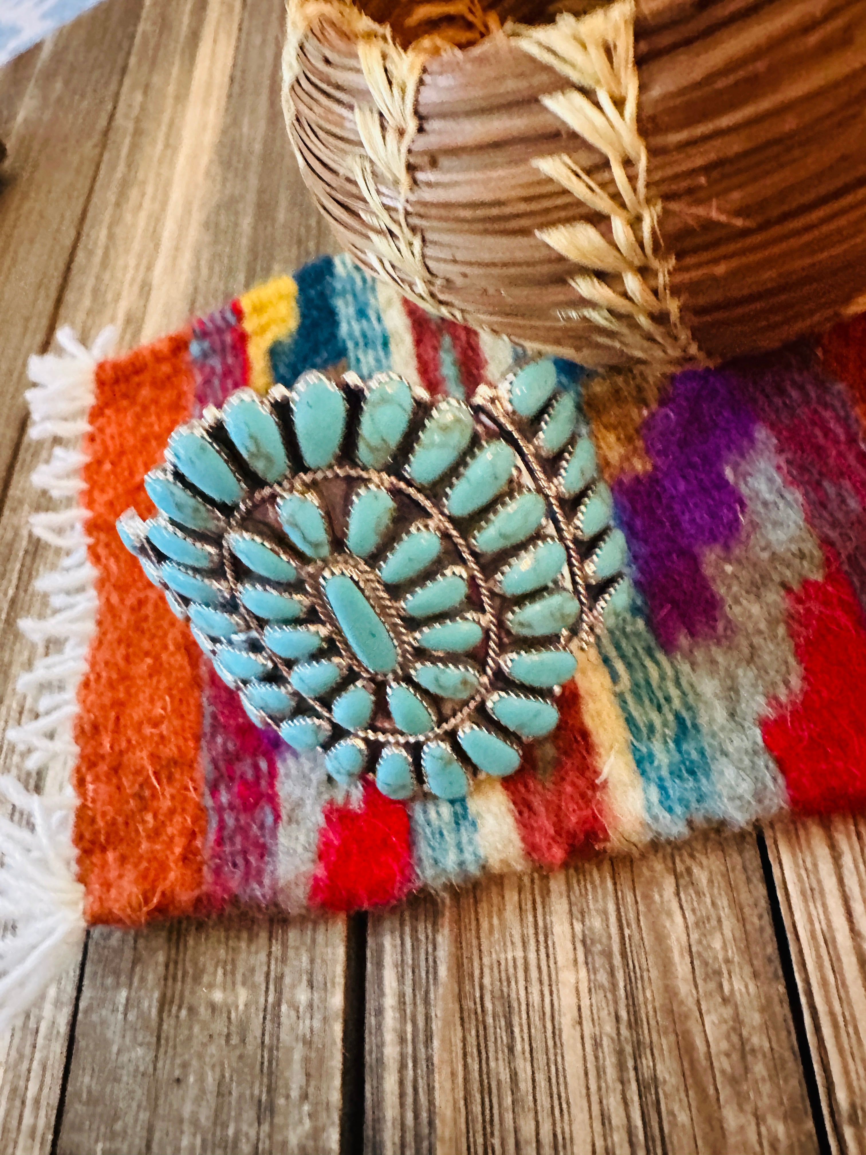 Handcrafted Turquoise & Sterling Silver Cuff Bracelet