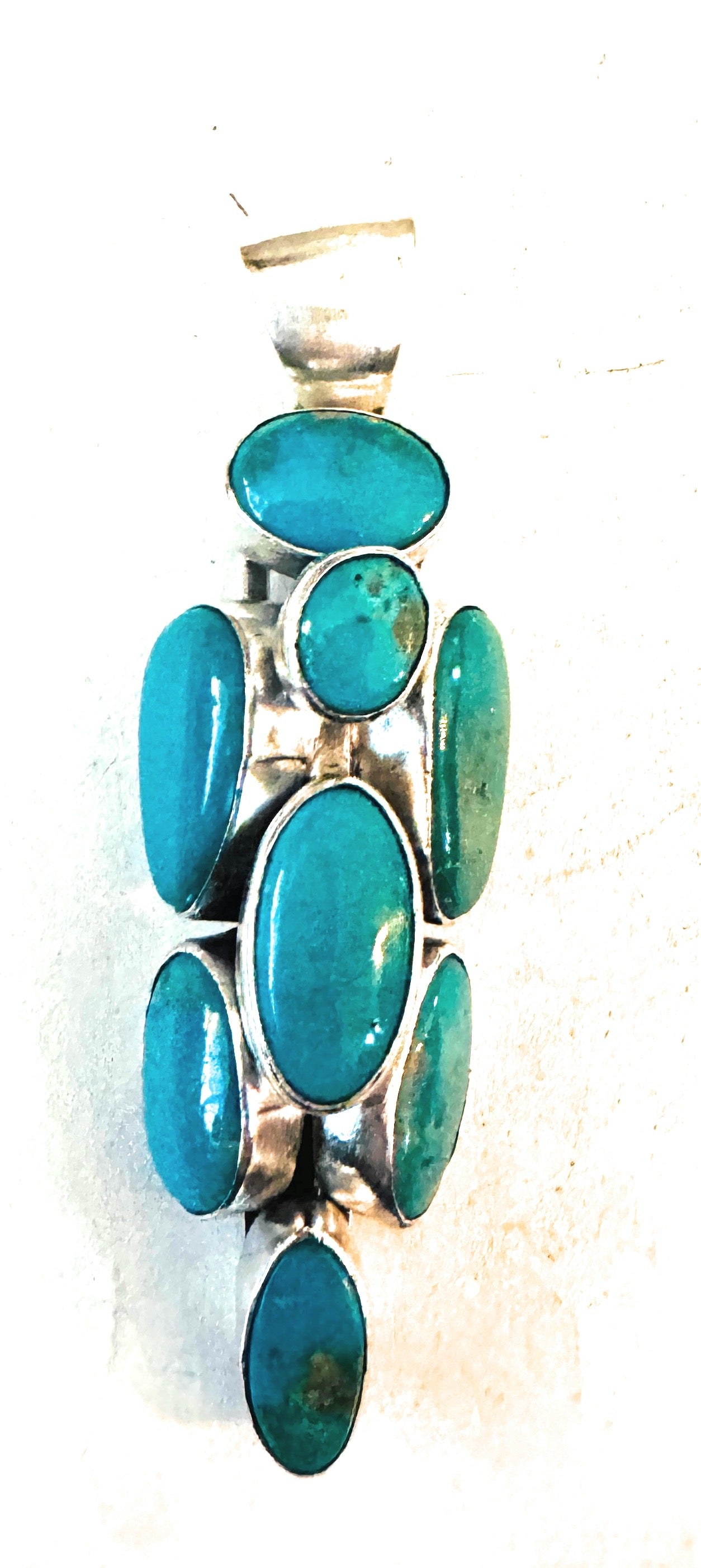 Navajo Turquoise and Sterling Silver Cluster Pendant