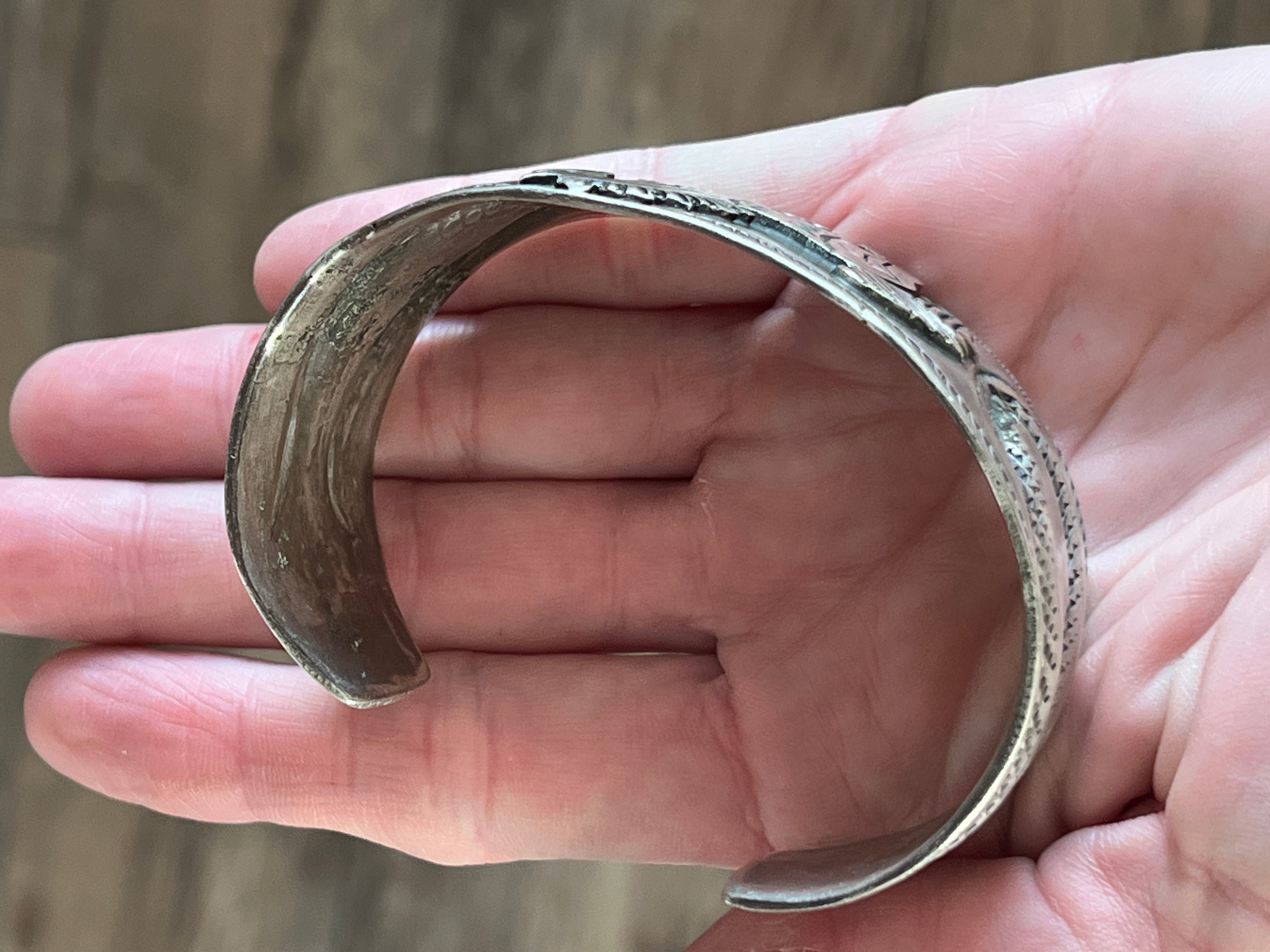 Handcrafted & Hand Forged Old Pawn Sterling Silver Ingot Cuff Bracelet by Santa Fe Artist, Buffalo: The Equine