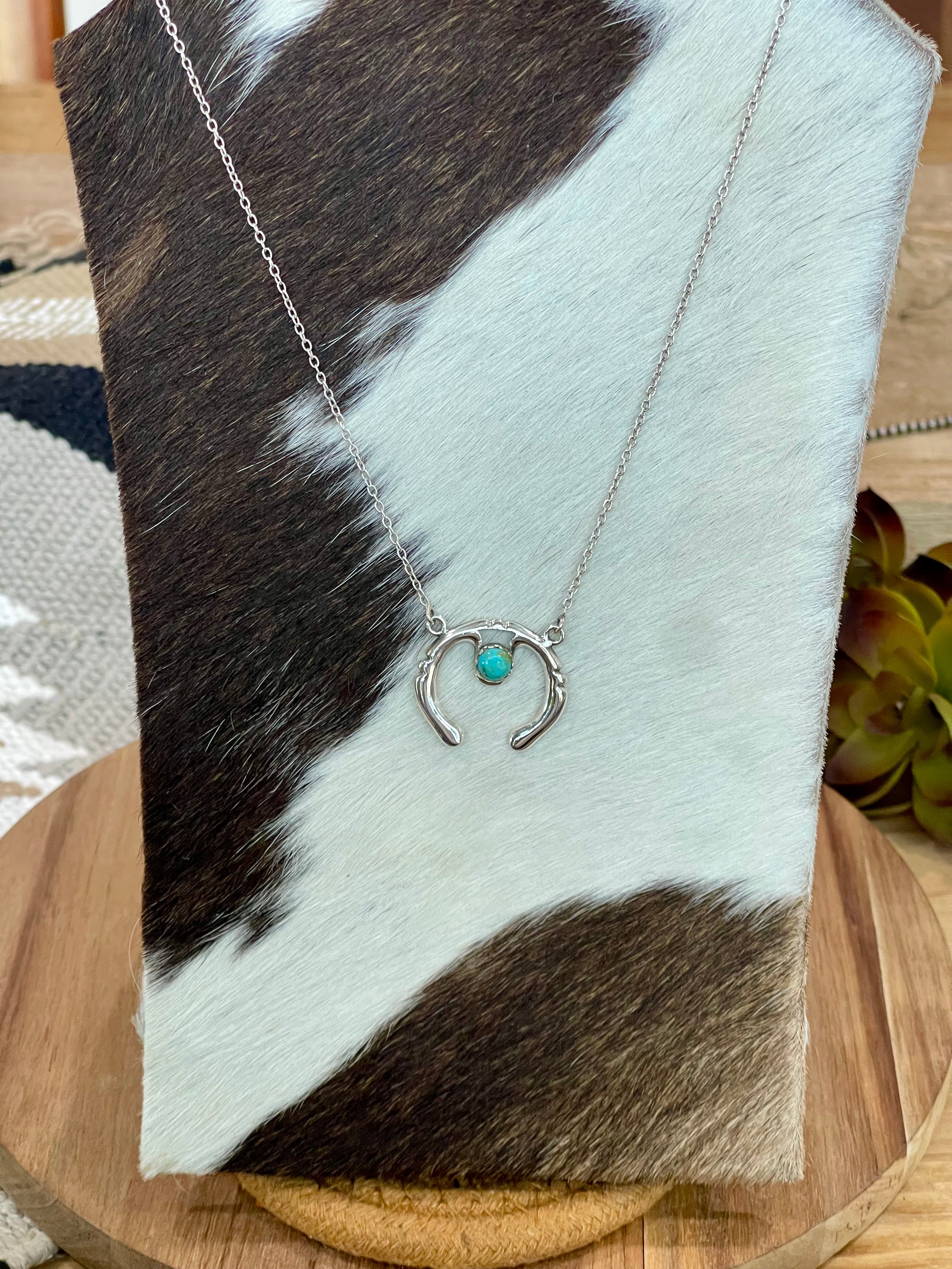 Handmade Sterling Silver & Turquoise Naja Necklace