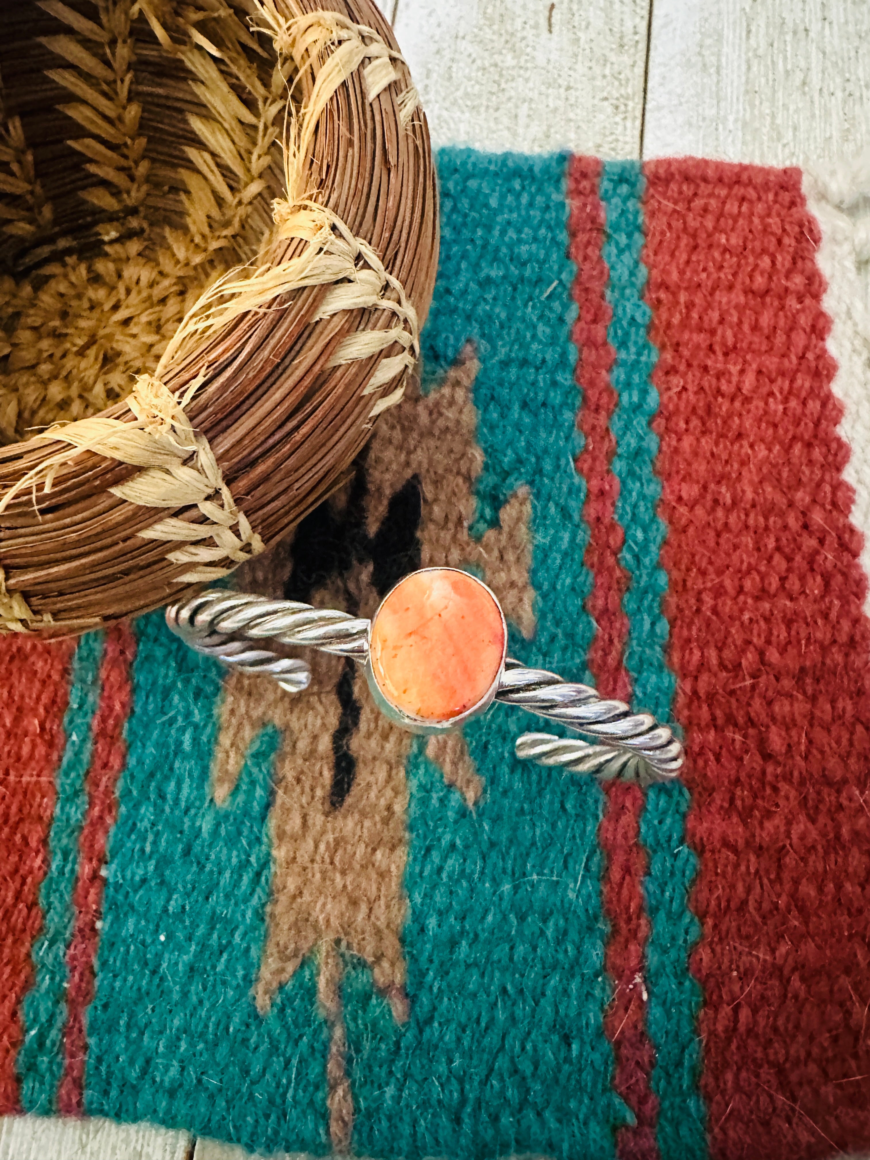 Handcrafted Spiny & Sterling Silver Cuff Bracelet