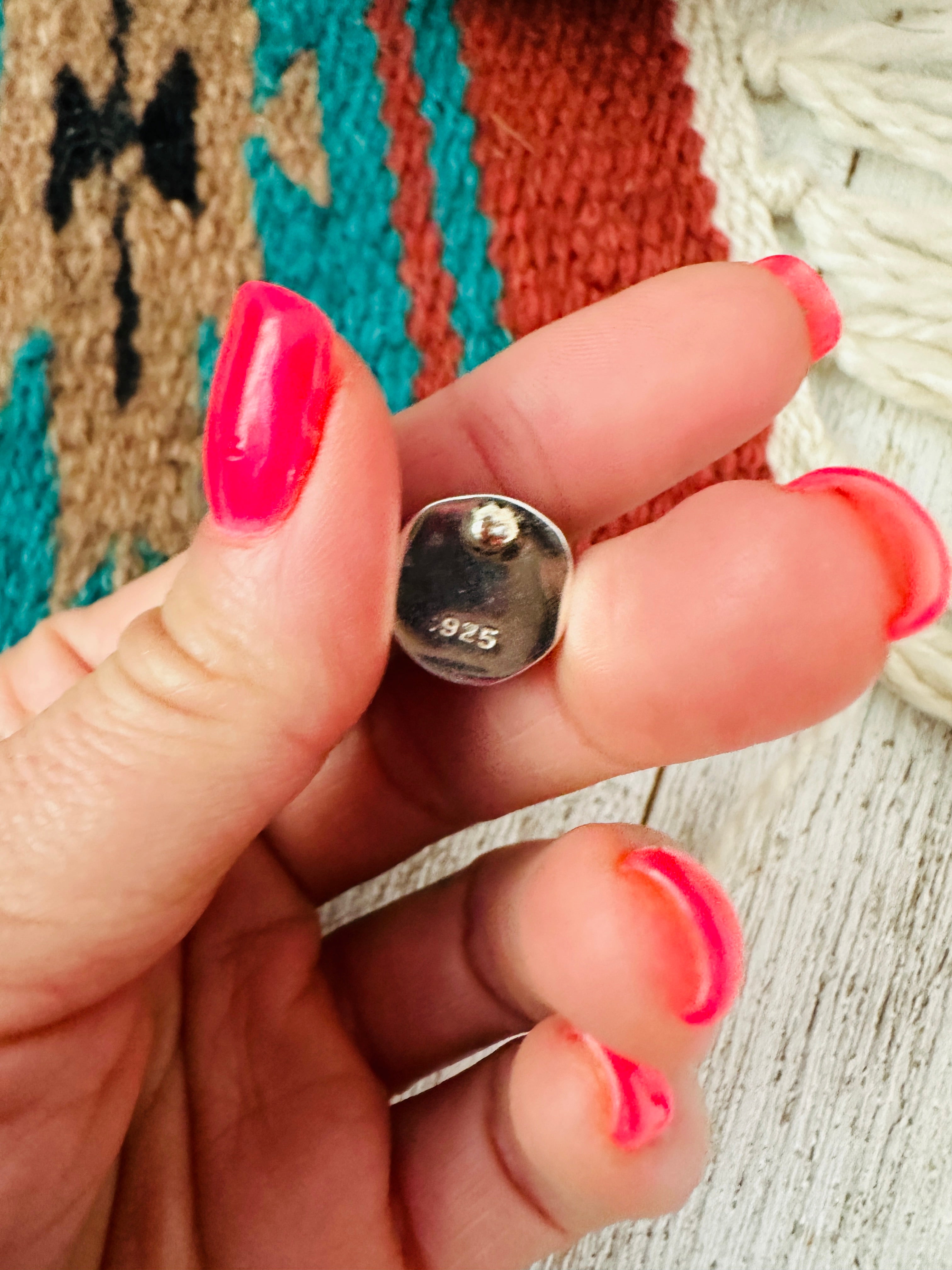 Navajo Multi Stone Spice And Sterling Silver Spice Earrings