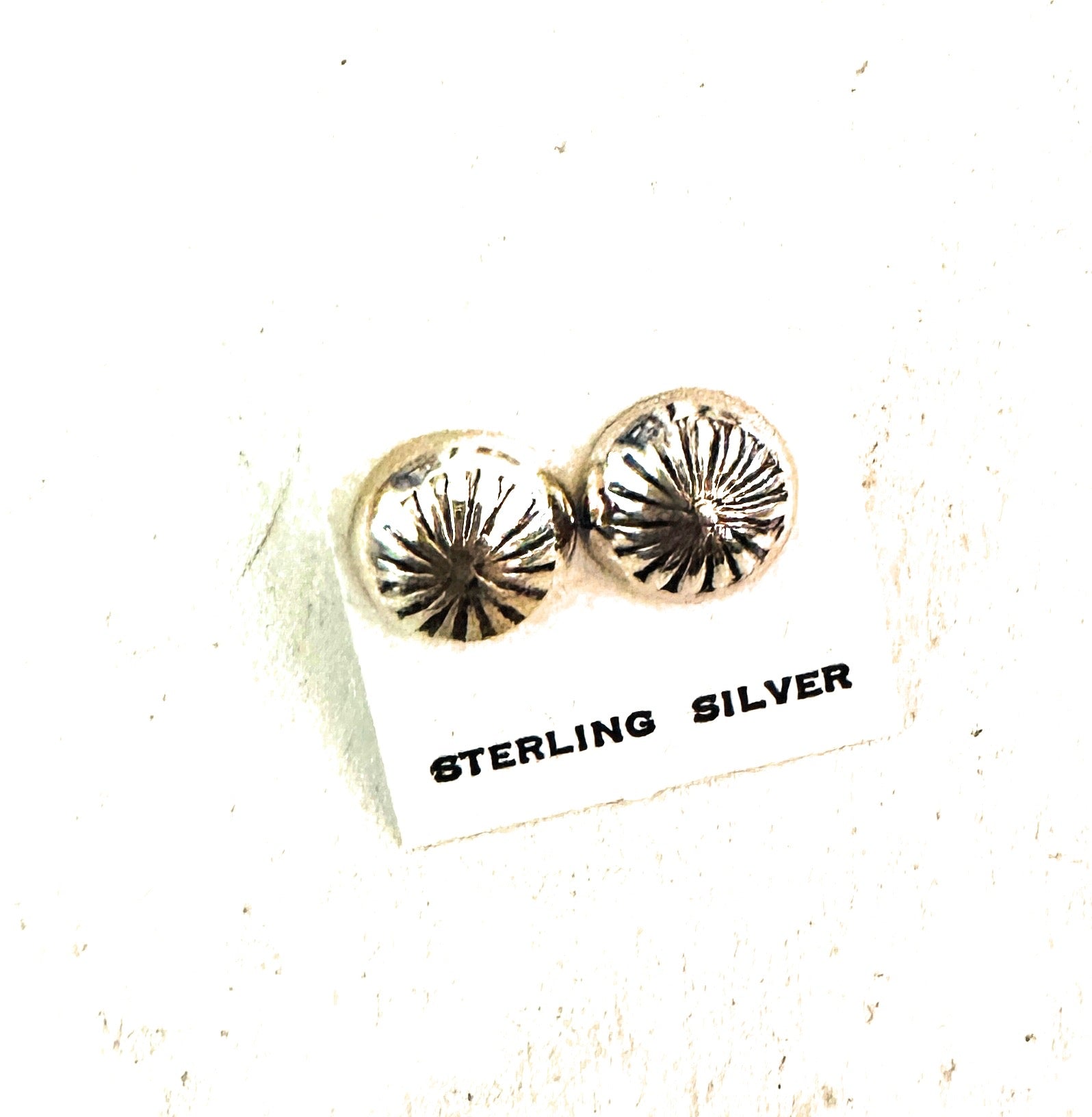 Navajo Sterling Silver Concho Stud Earrings