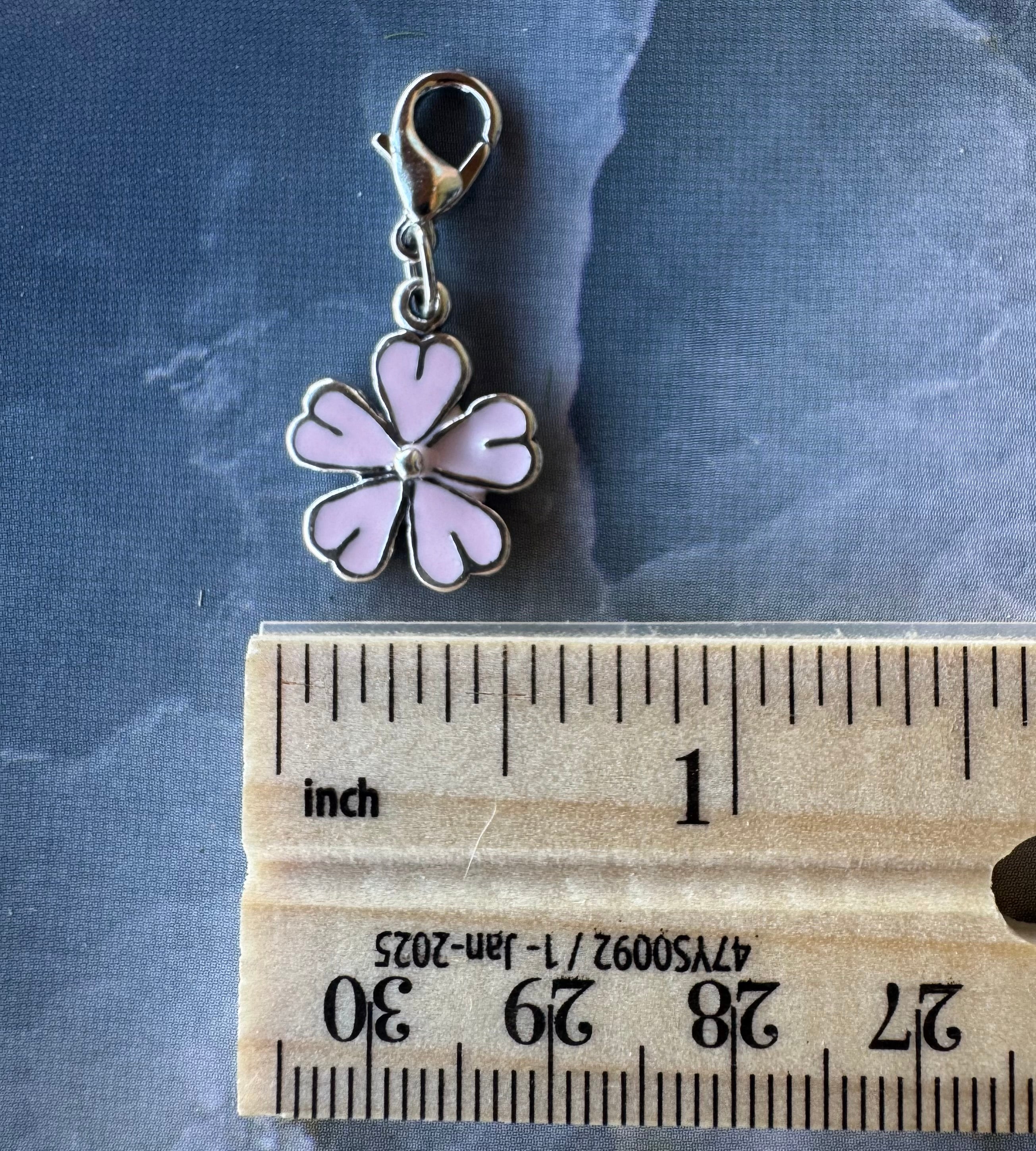 Handcrafted Sterling Silver Pink Daisy Charm