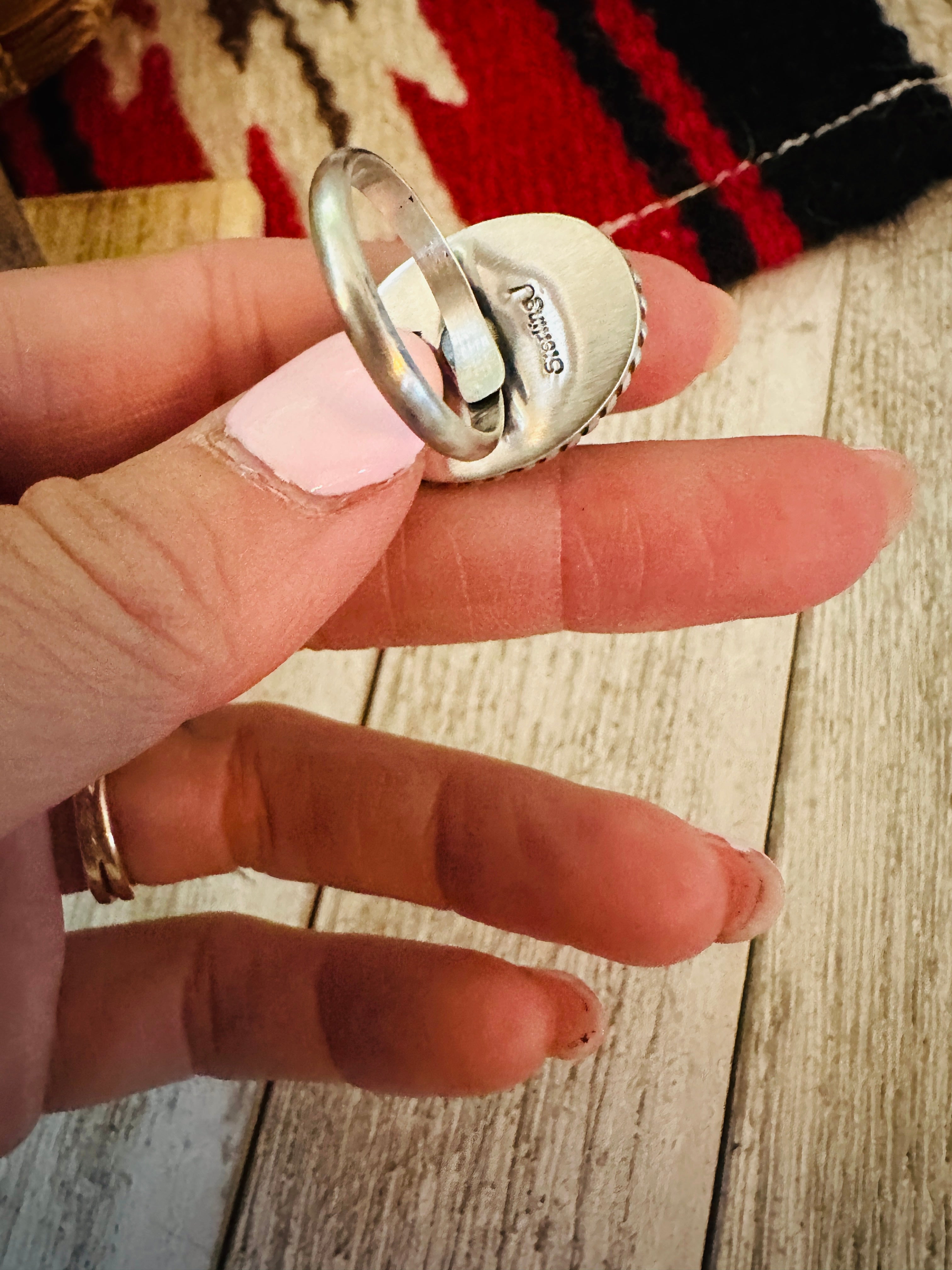 Handcrafted Sterling Silver & Rose Dahlia Adjustable Ring