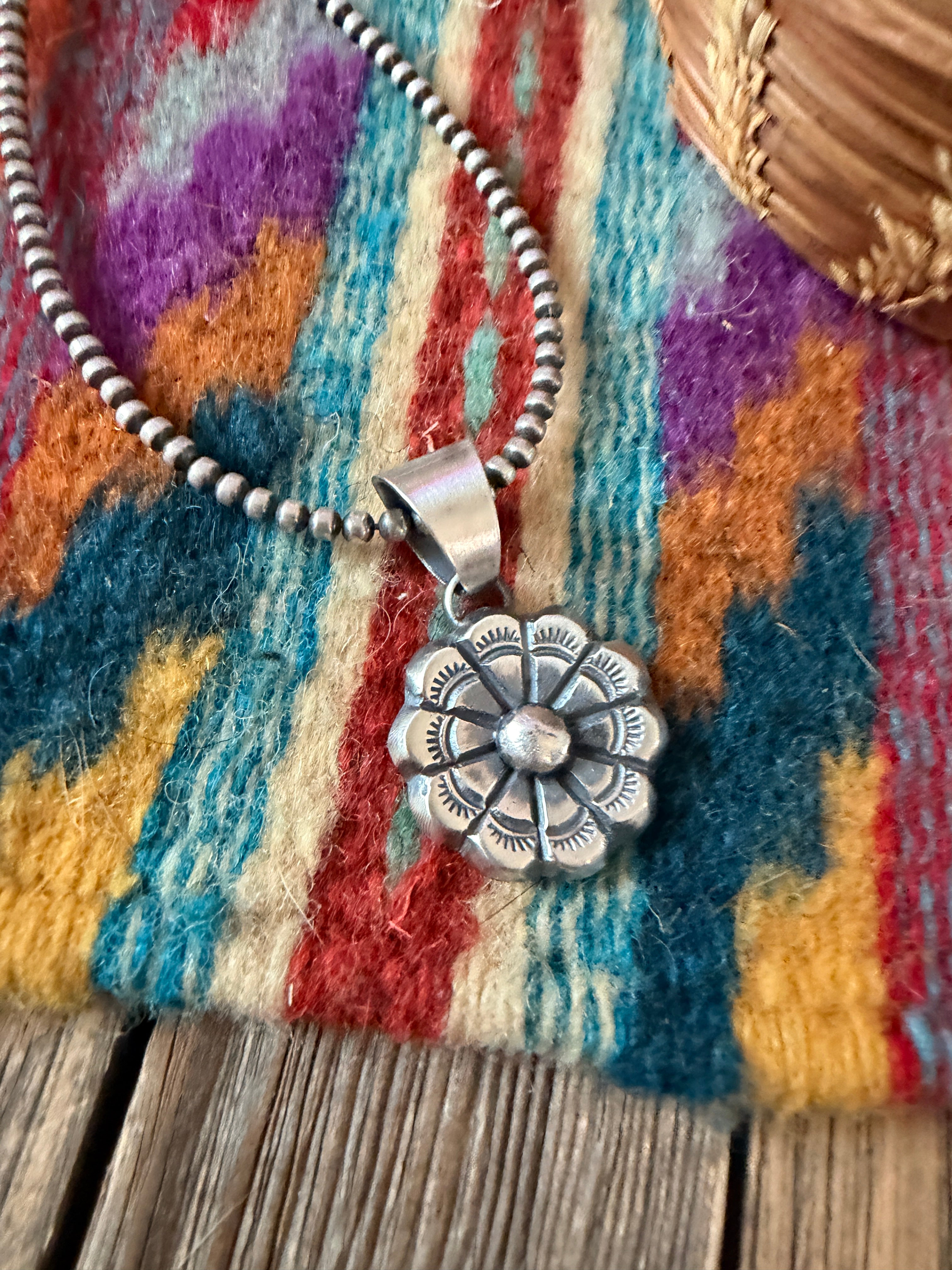 Handcrafted Sterling Silver Flower Pendant by Chimney Butte