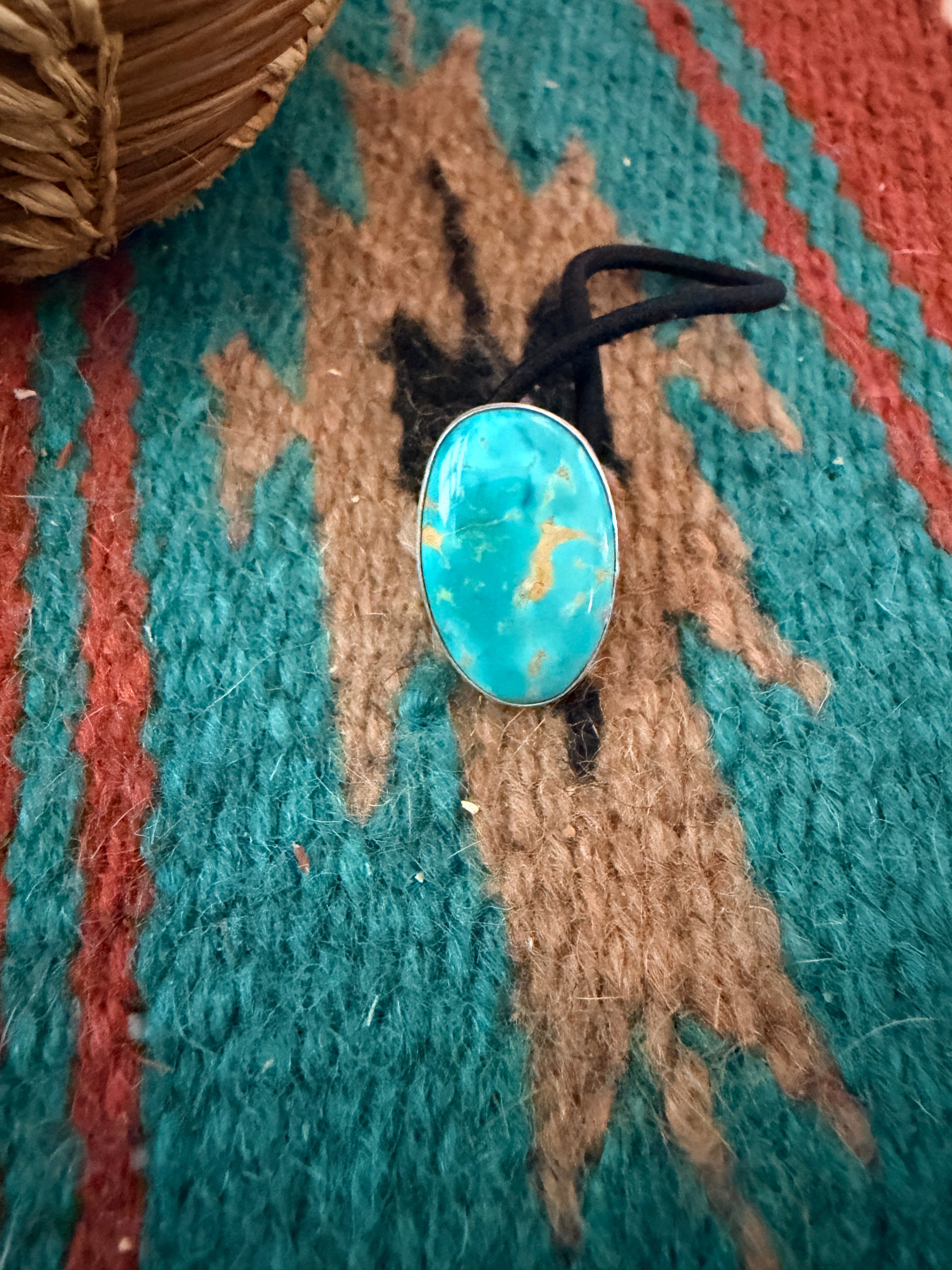 Handcrafted Turquoise & Sterling Silver Hair Tie Charm