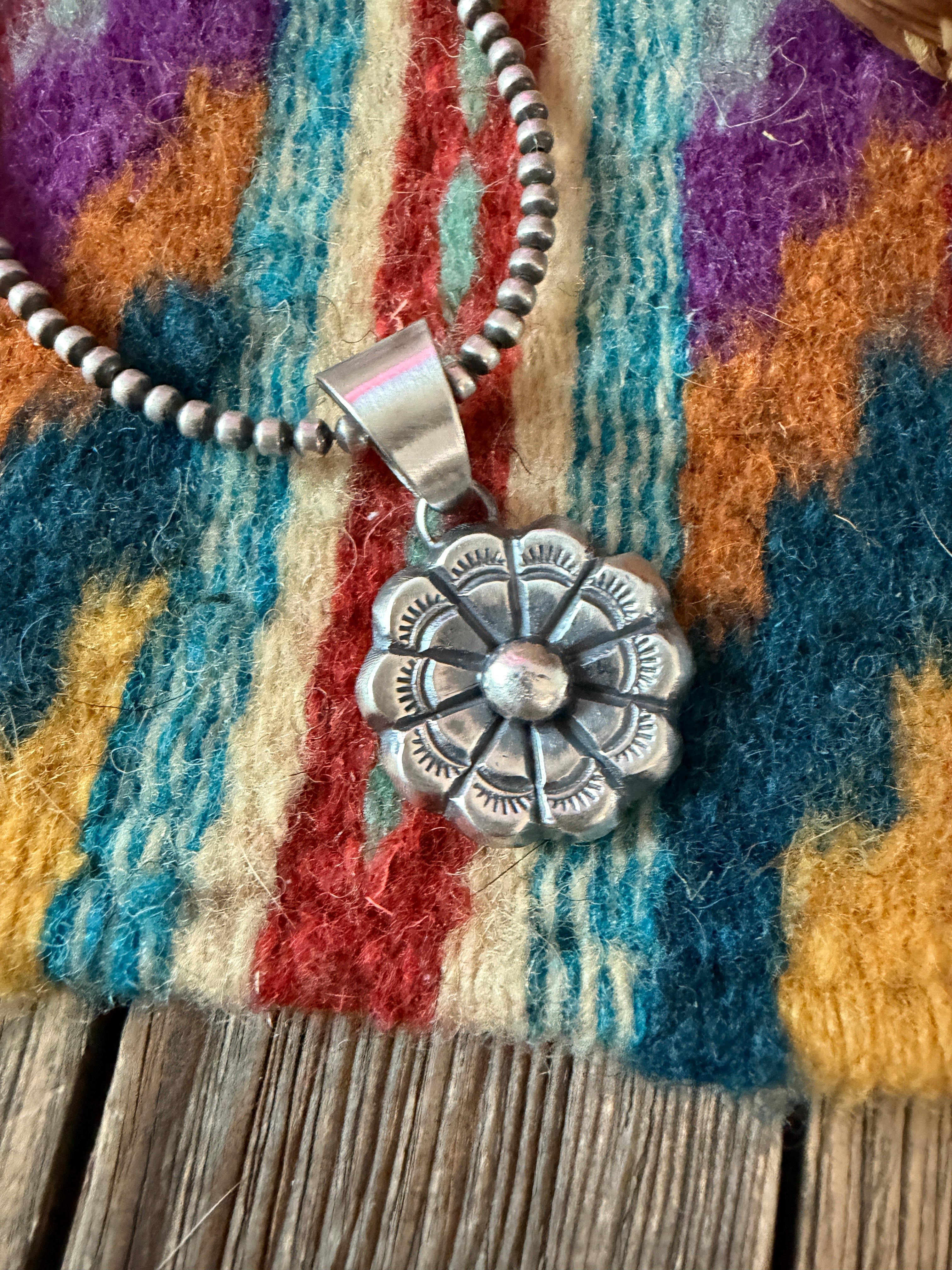 Handcrafted Sterling Silver Flower Pendant by Chimney Butte
