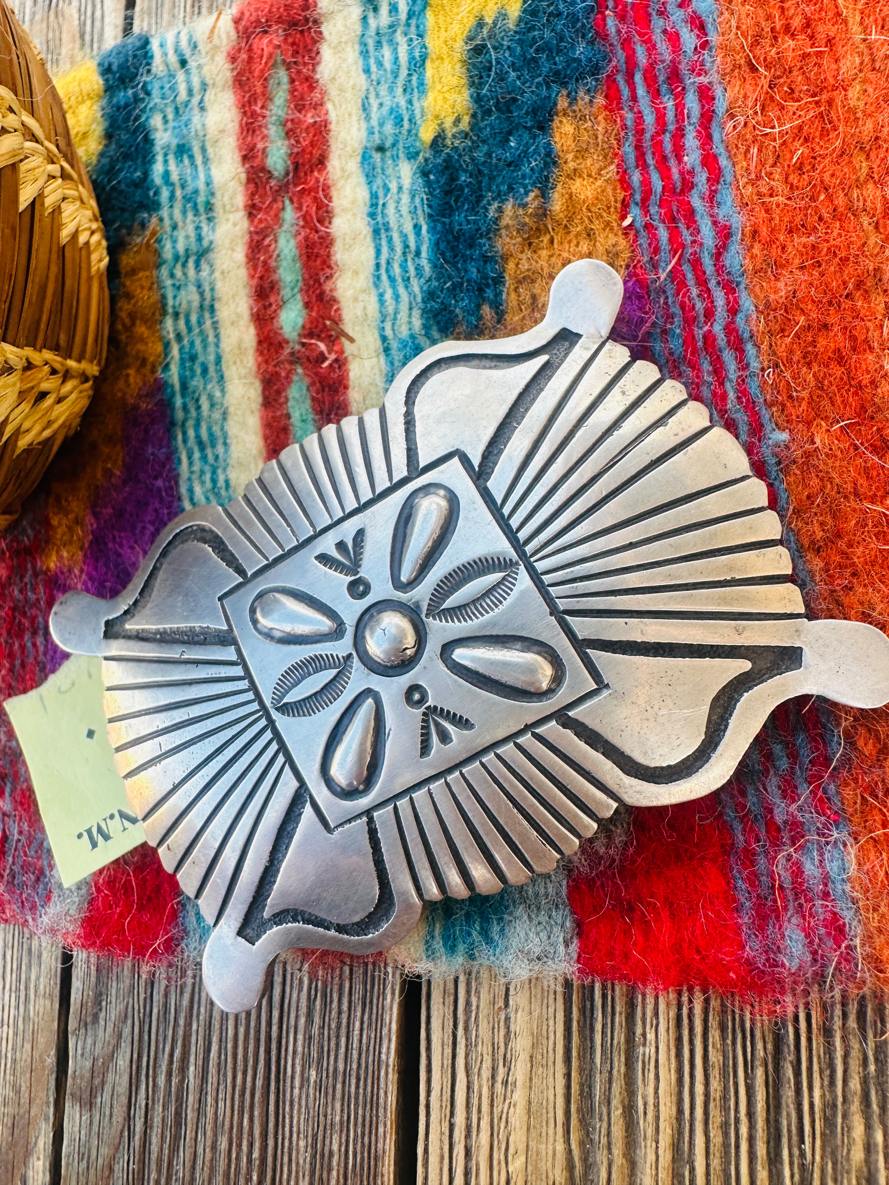 Handcrafted Vintage Old Pawn Sterling Silver Belt Buckle