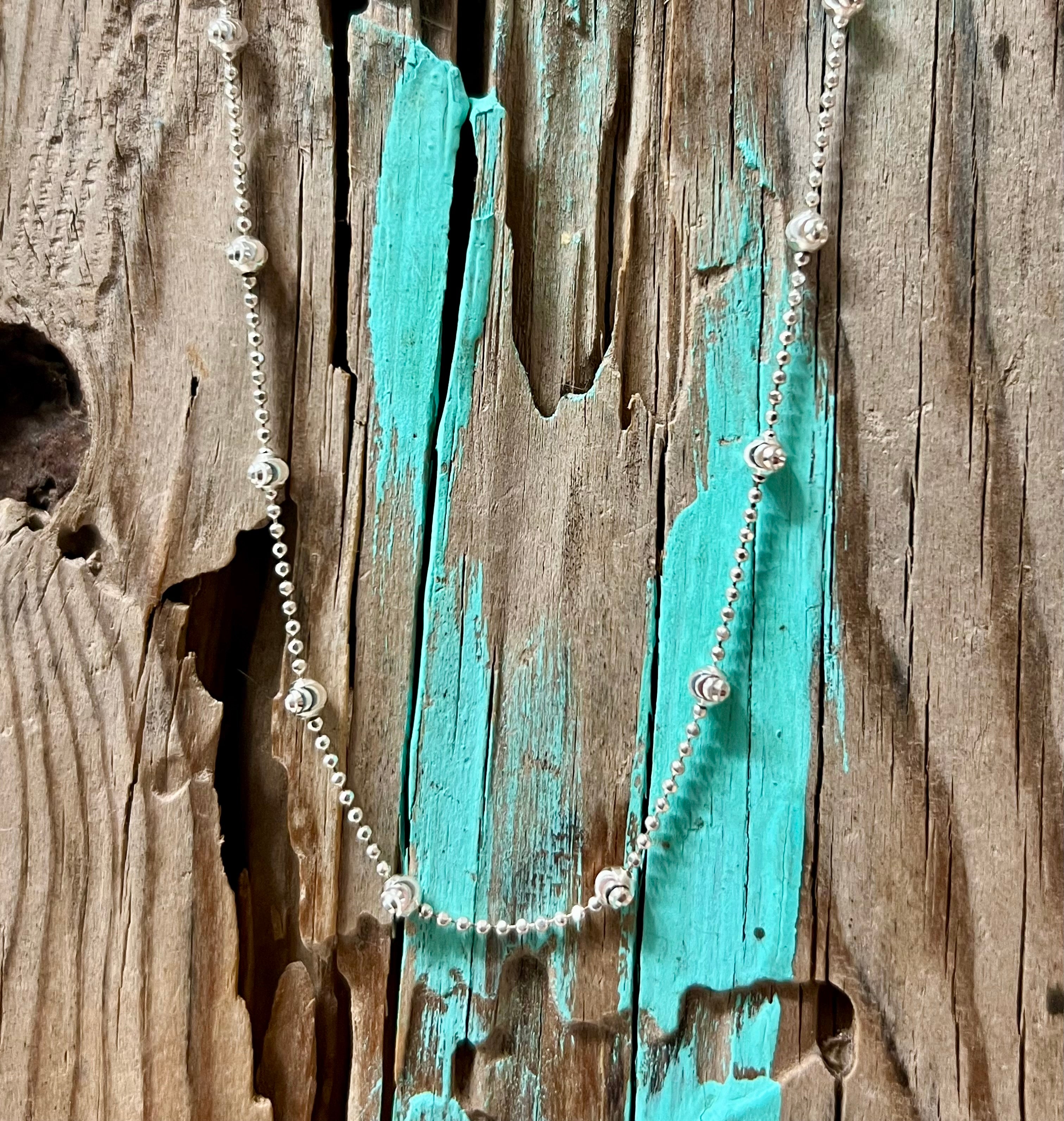 Sparkly Sterling Silver Balls Necklace